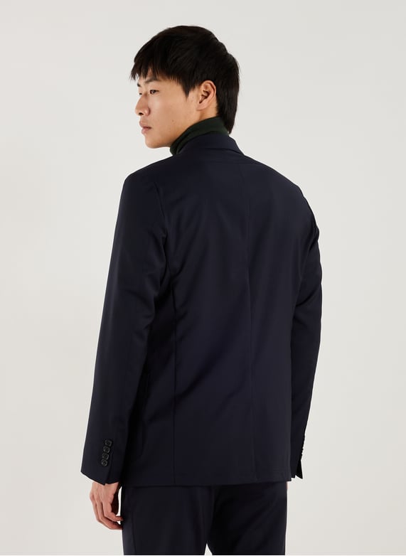 Veste de costume col tailleur en laine mélangée | Bleu by AU PRINTEMPS PARIS Veste de costume col tailleur en laine mélangée Bleu