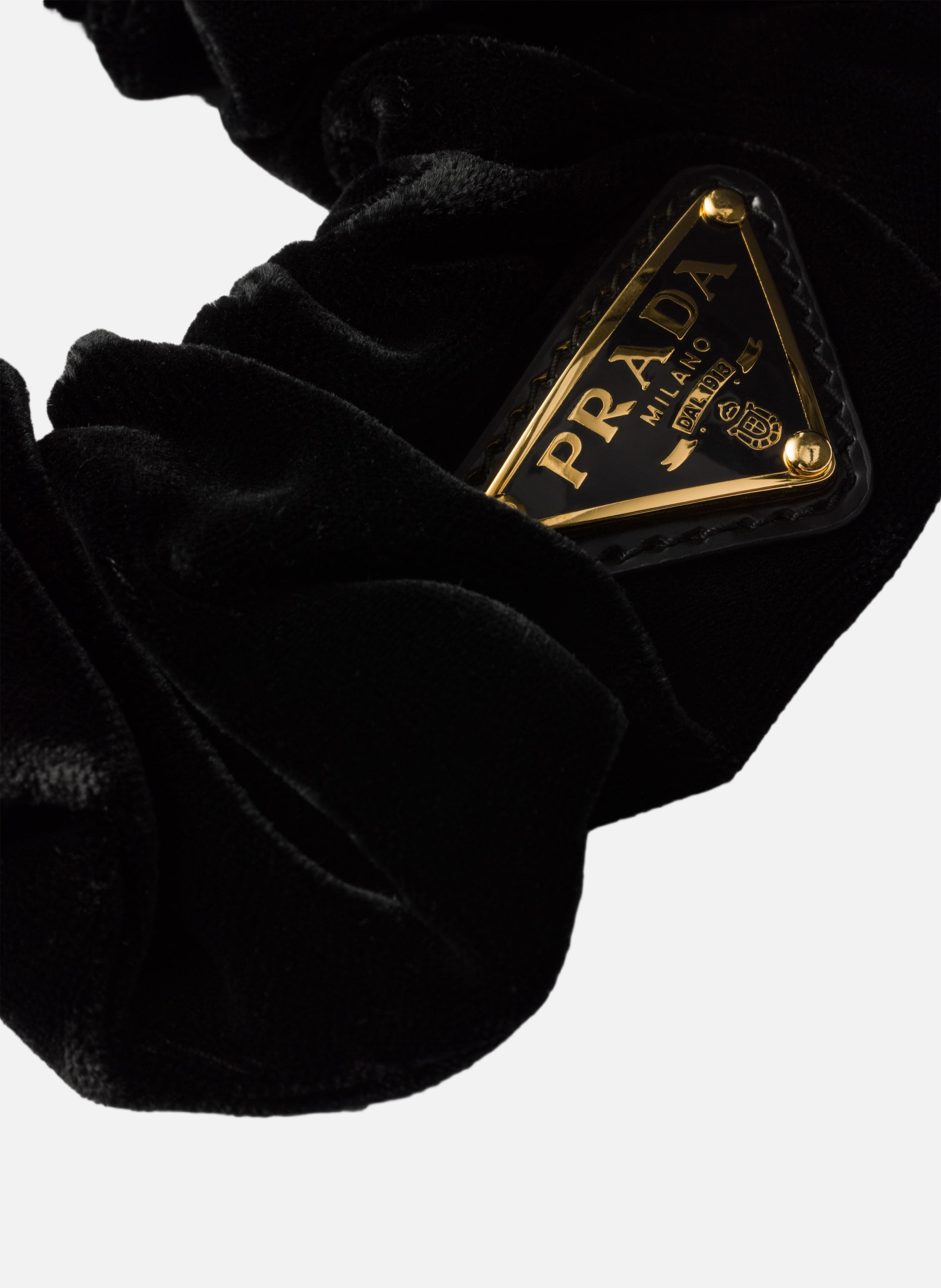 Chouchou en velours PRADA Noir