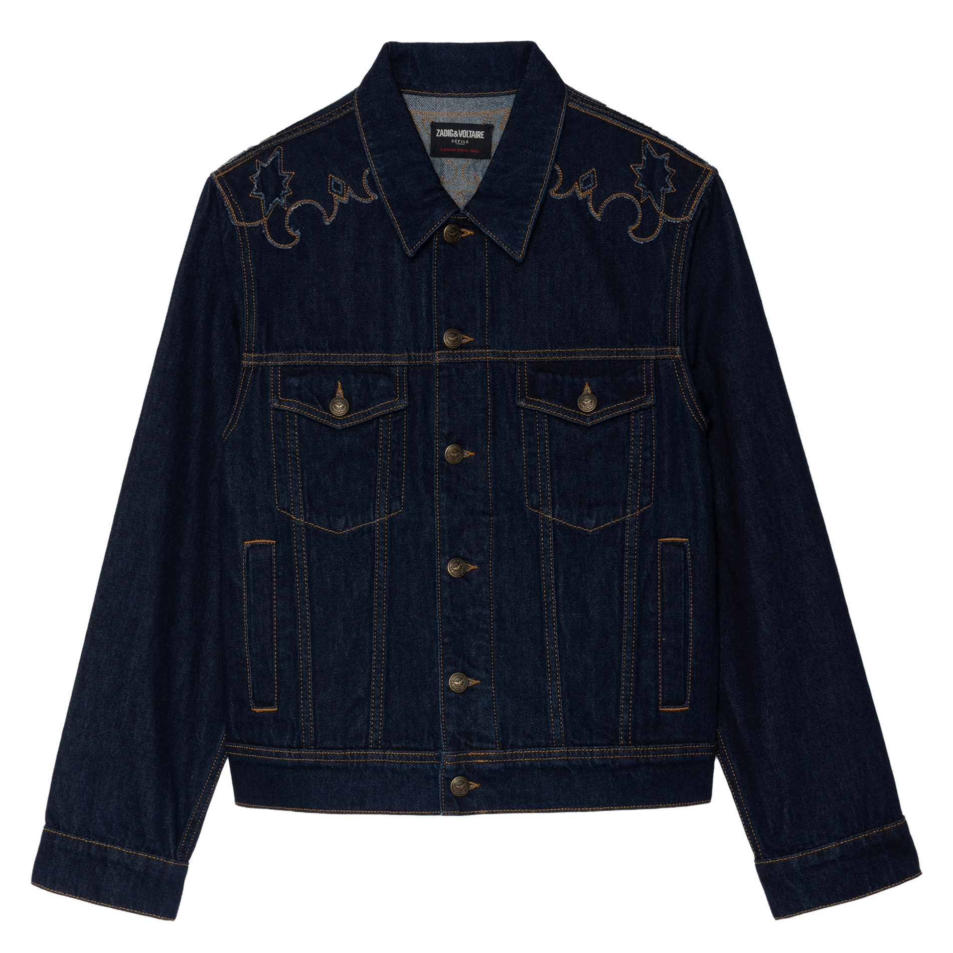 Veste col classique en denim de coton bases ZADIG&VOLTAIRE Bleu
