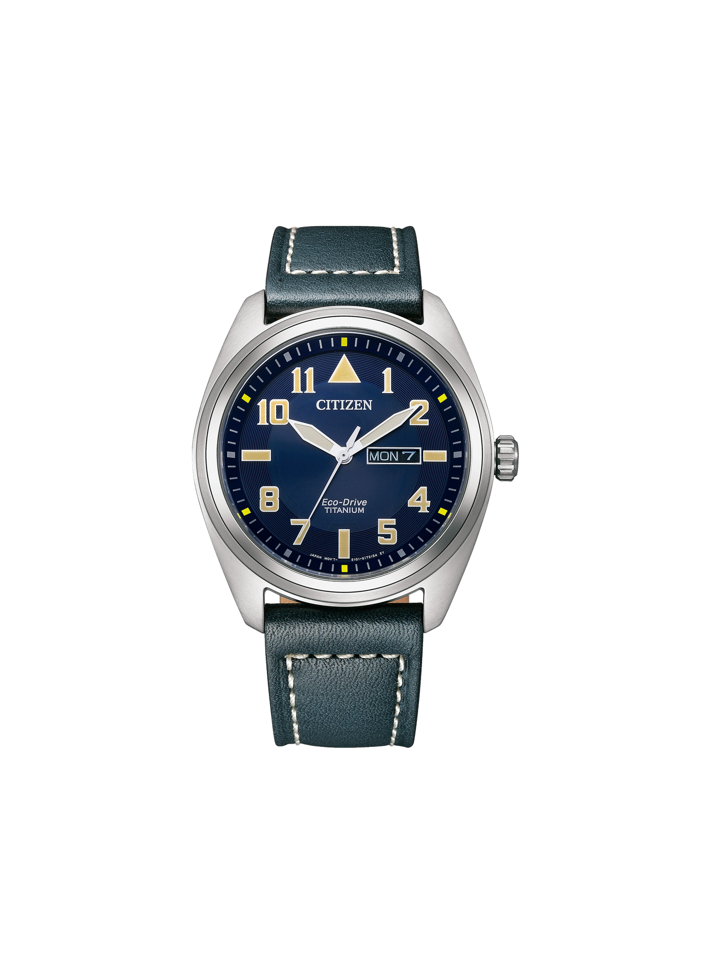 Montre Eco-drive Super Titanium à bracelet en cuir CITIZEN Bleu