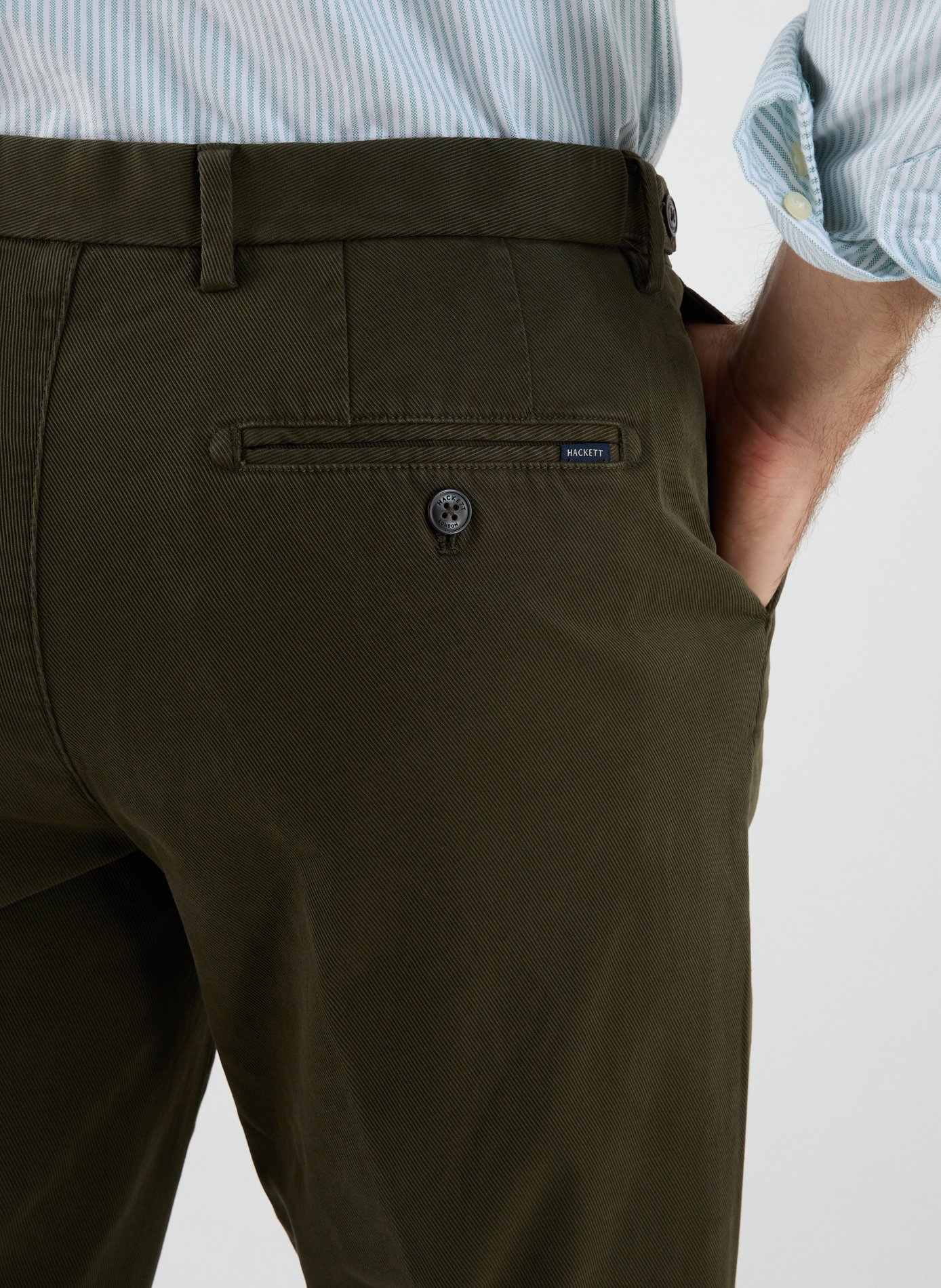 Pantalon droit en coton mélangé HACKETT Vert