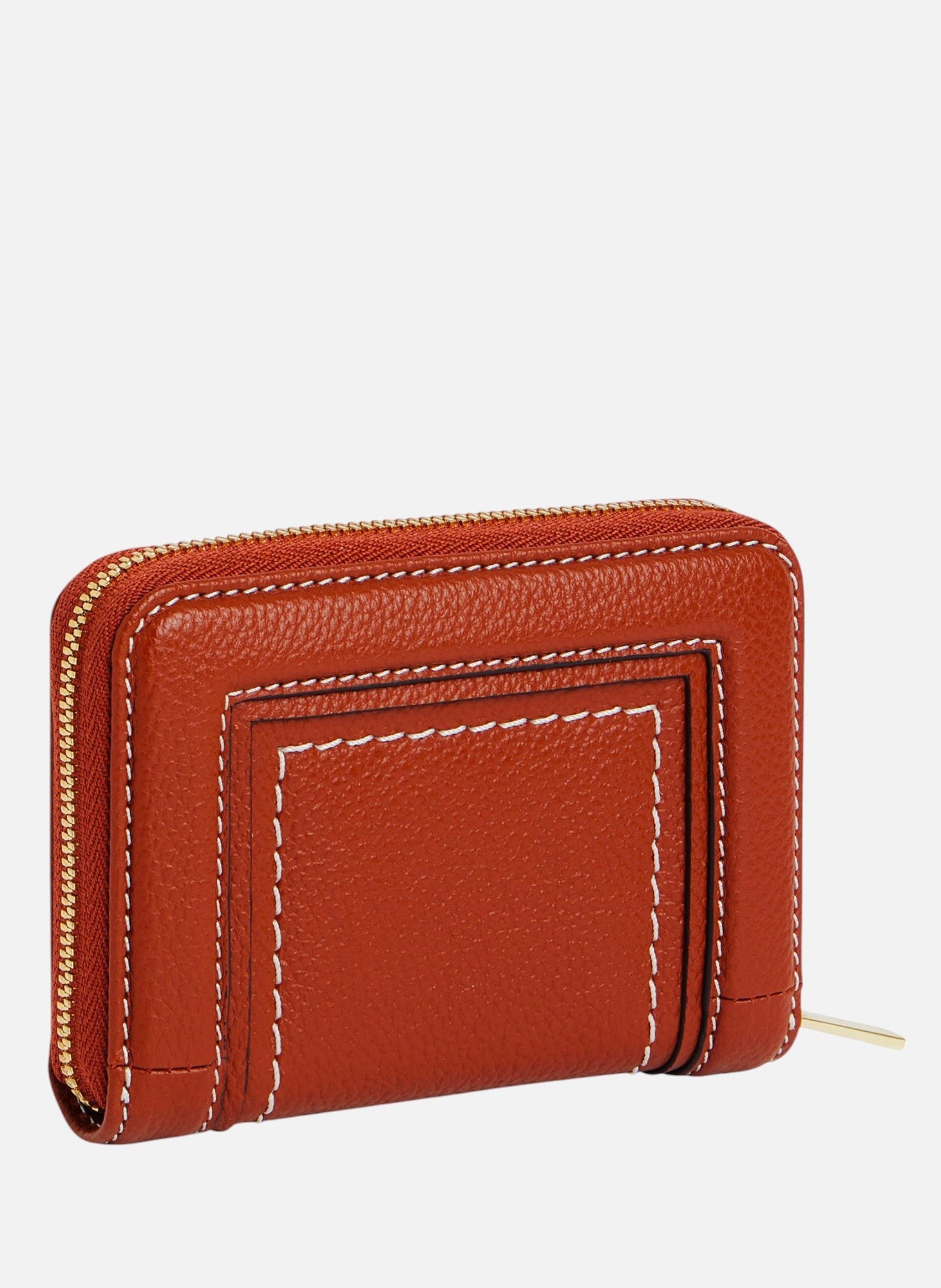 Porte cartes zippé ella en cuir grainé LE TANNEUR Marron