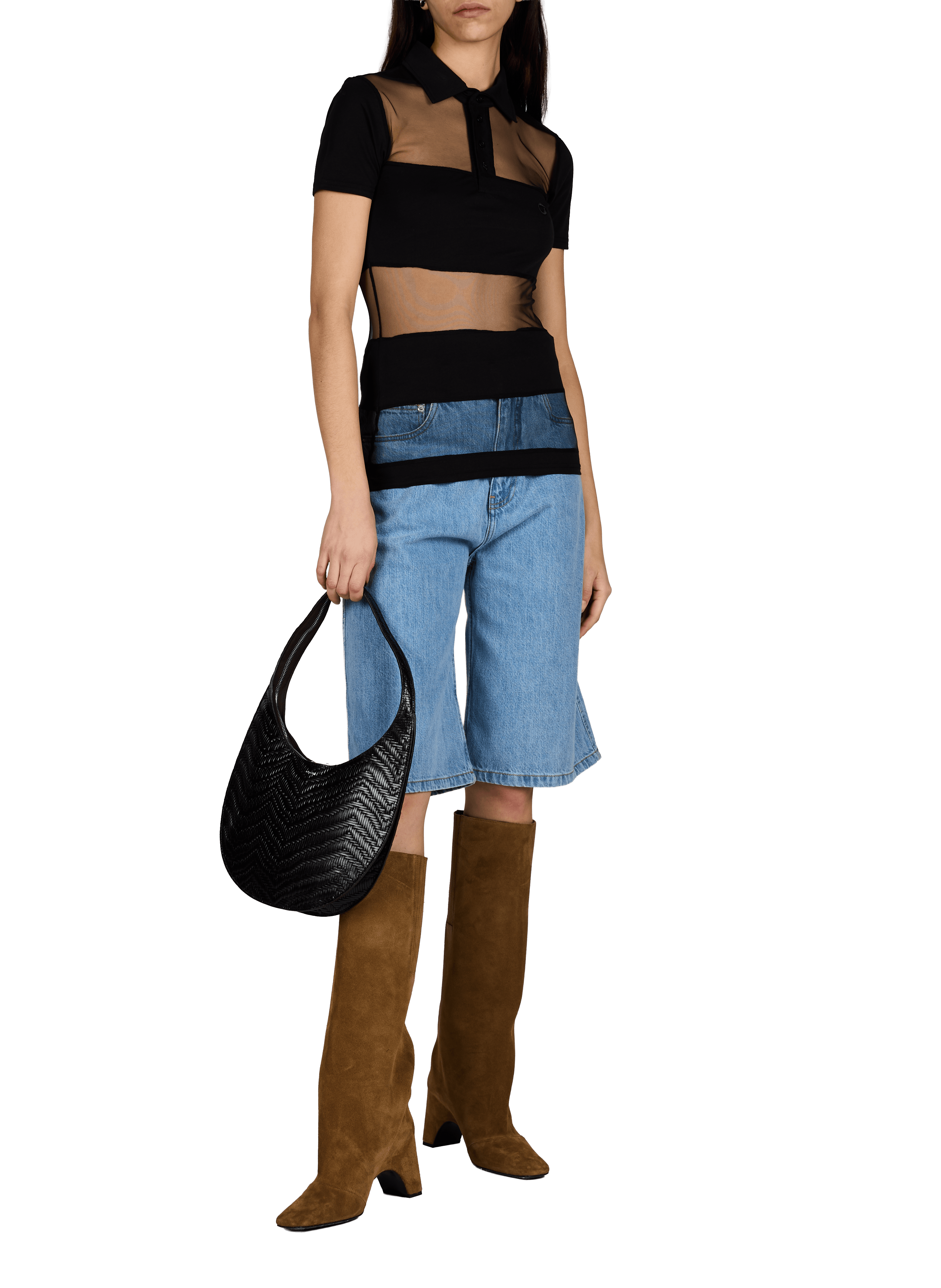 Sac épaule tressé Swipe en cuir COPERNI Marron