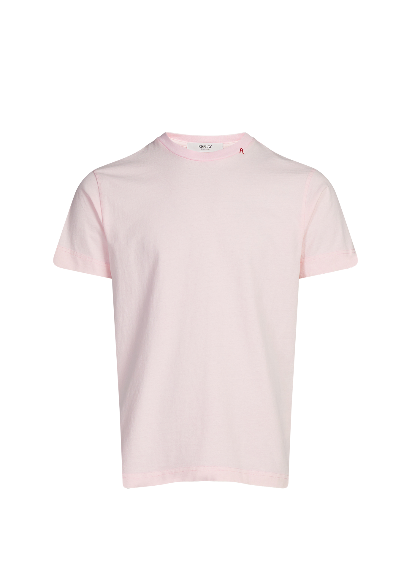 Straight round neck cotton t-shirt REPLAY Pink
