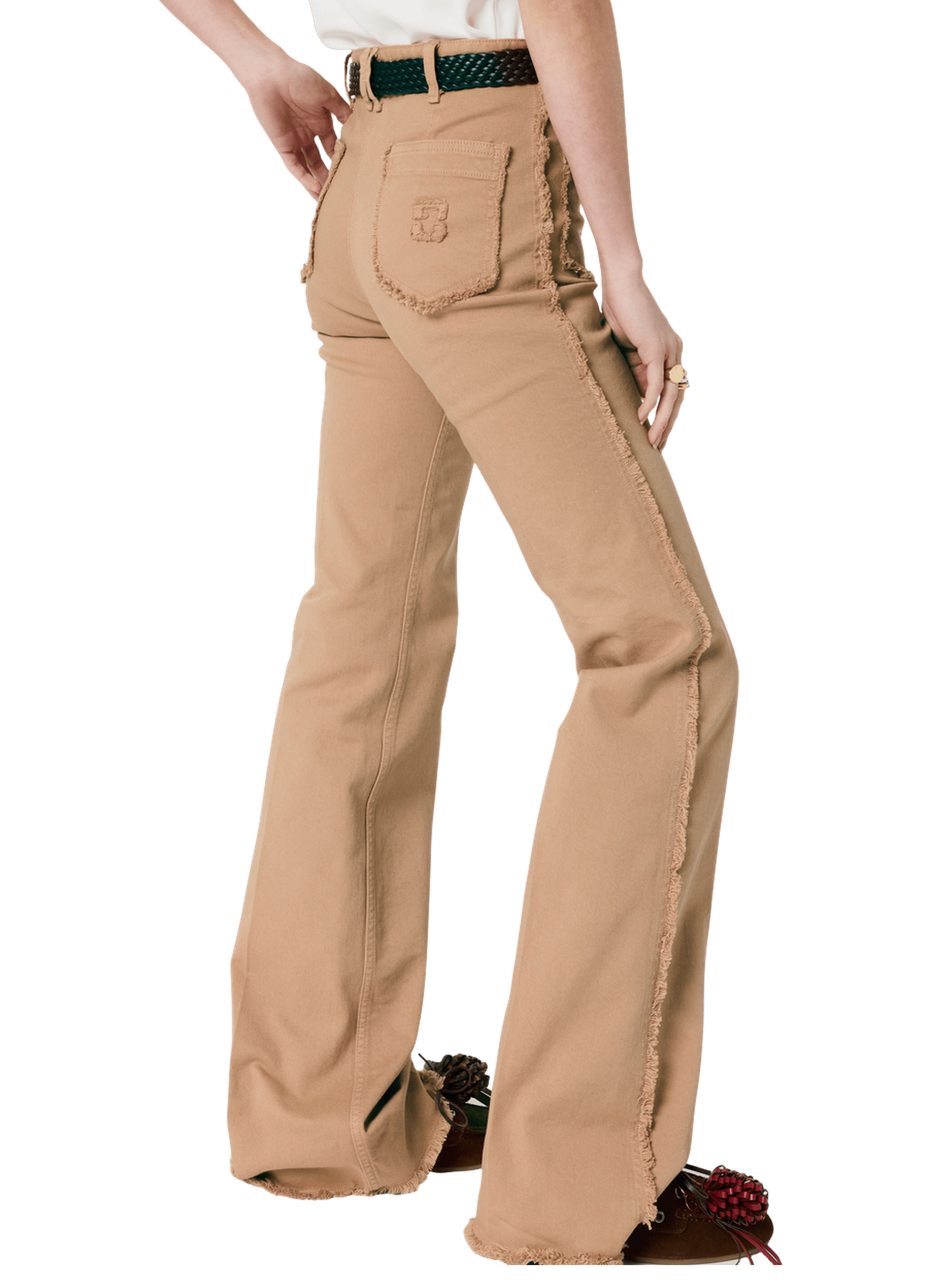 Jean flare à franges - anna GERARD DAREL Beige