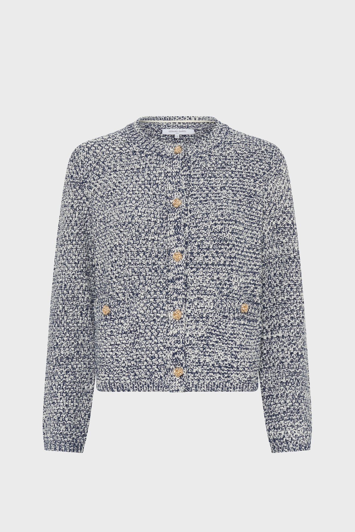 Gilet chiné à boutons dorés - leora GERARD DAREL Bleu