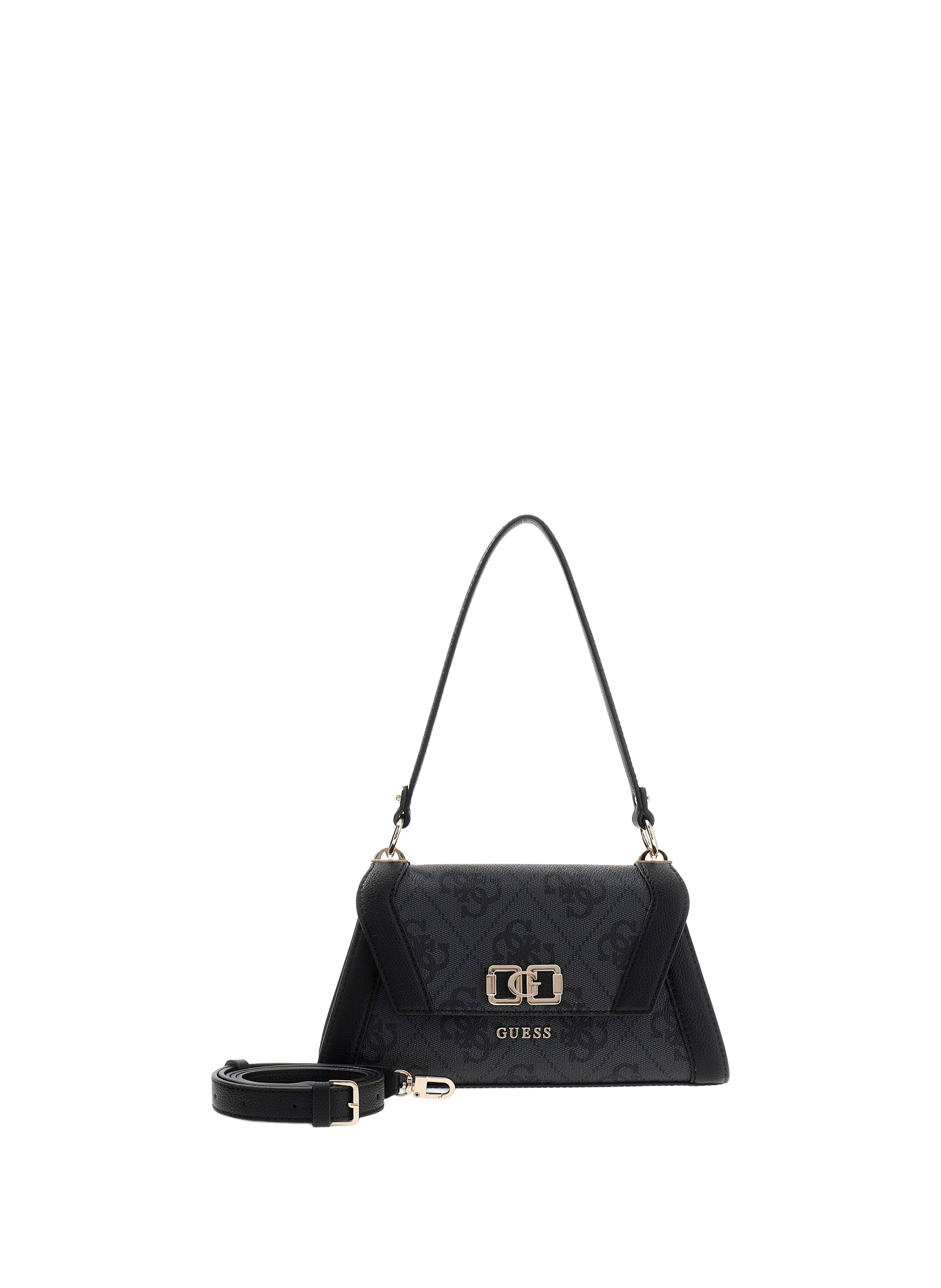 Sac porté épaule motif logo all over GUESS Gris