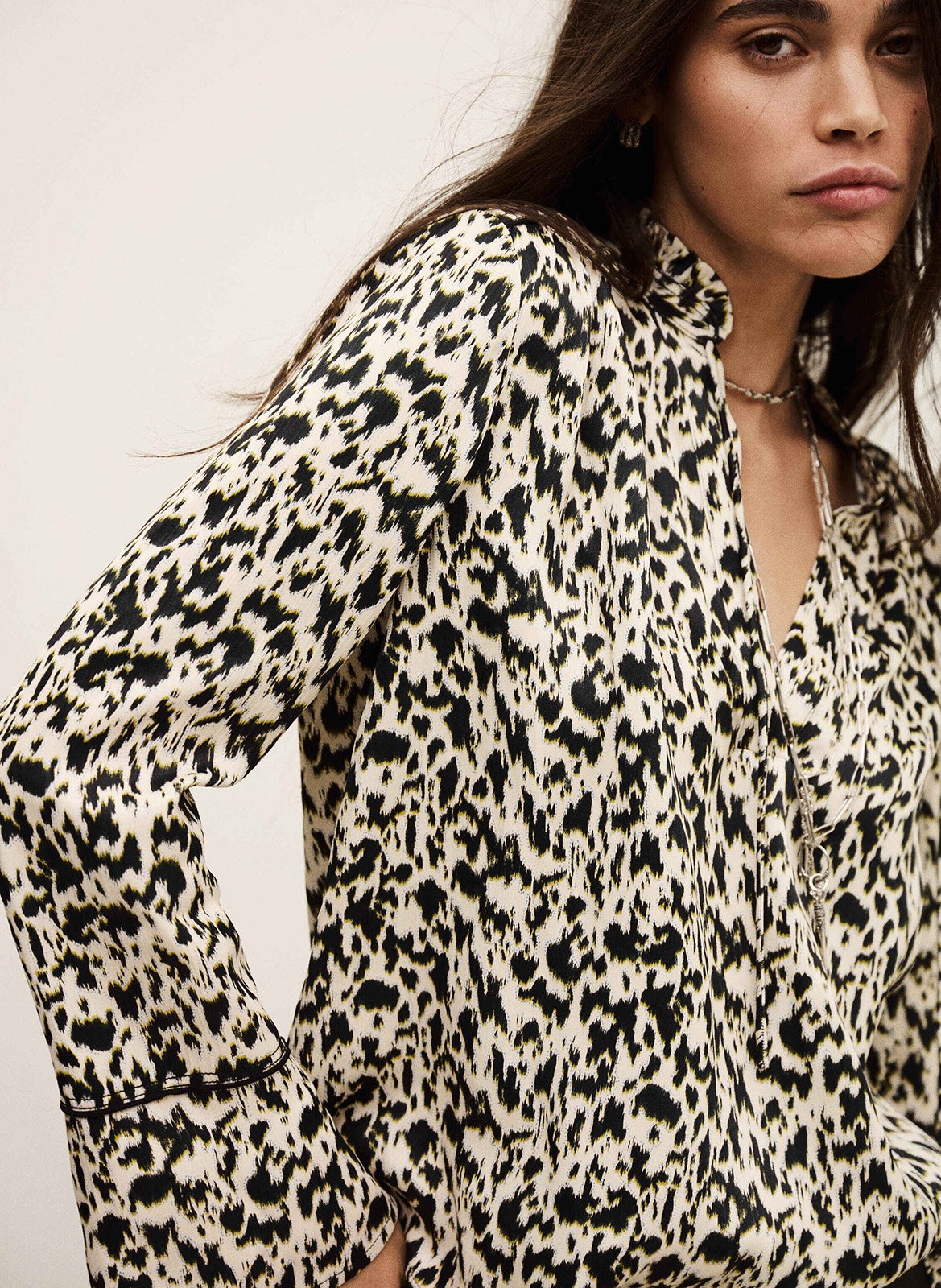 Blouse col rond imprimée pia BA&SH Beige