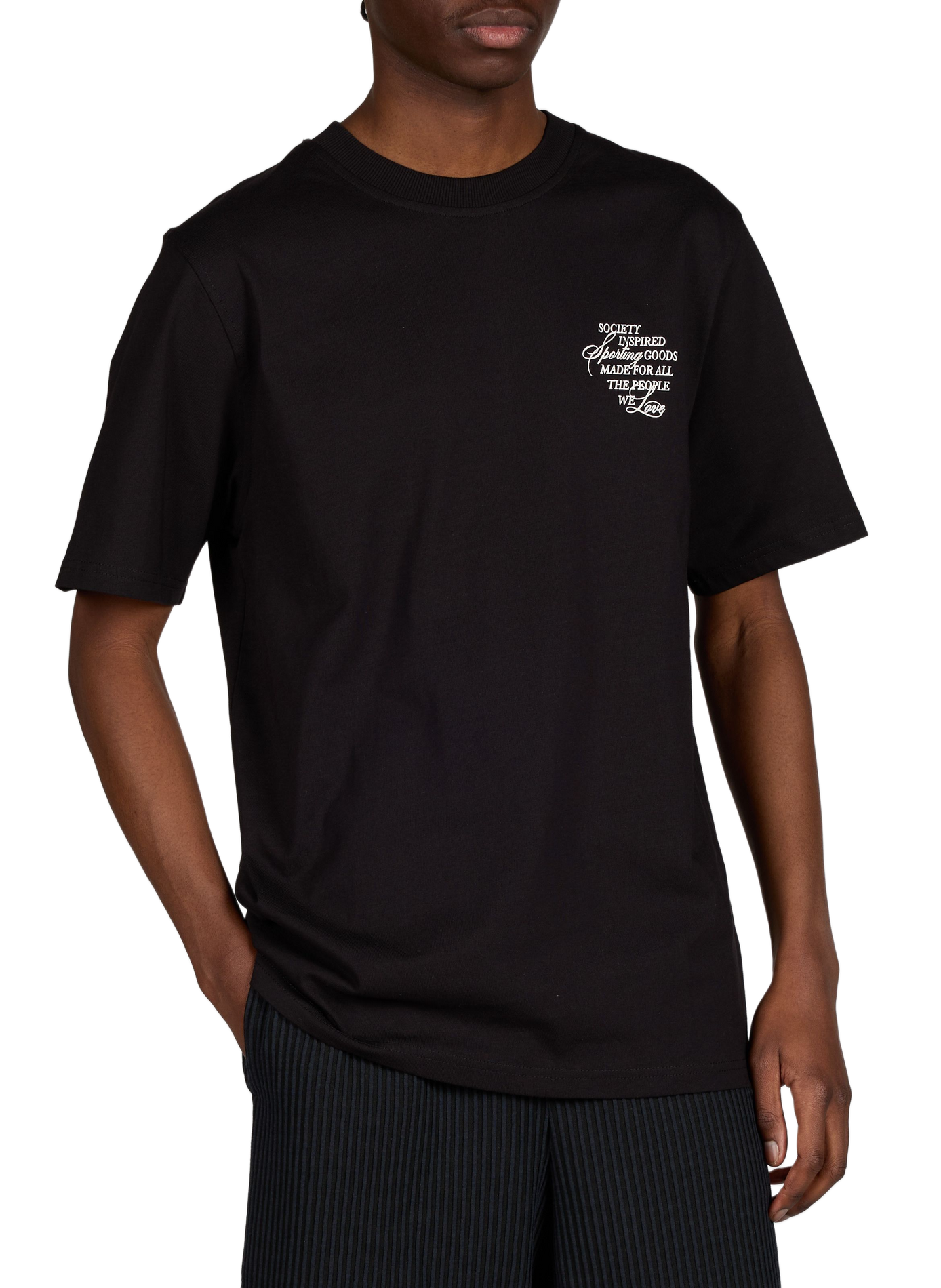 Printed Ben Faience T-shirt in organic cotton LES DEUX Black