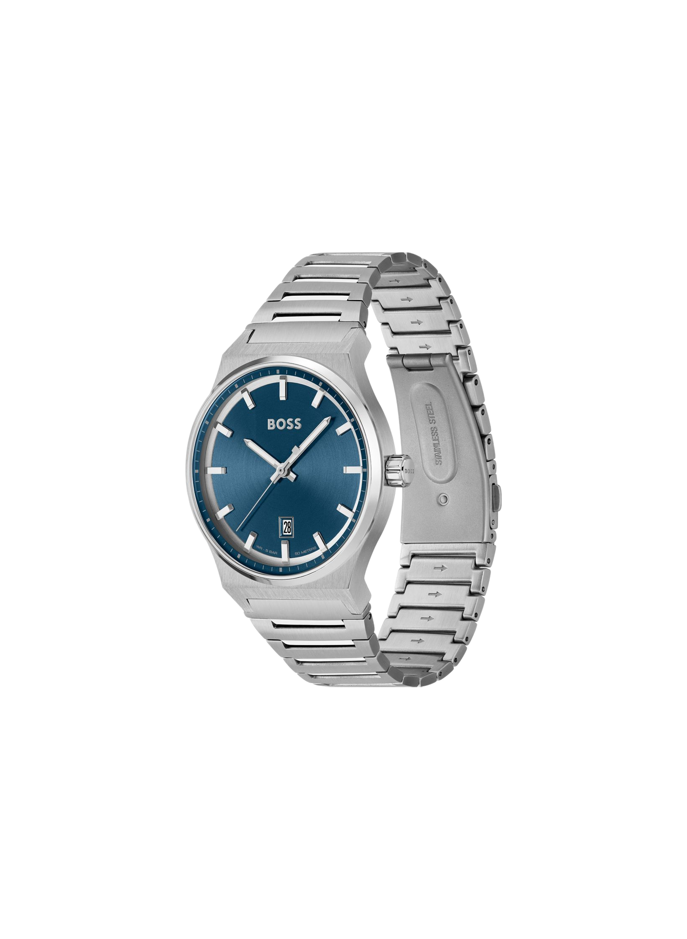 Montre quartz Candor en acier inoxydable BOSS MONTRES Bleu