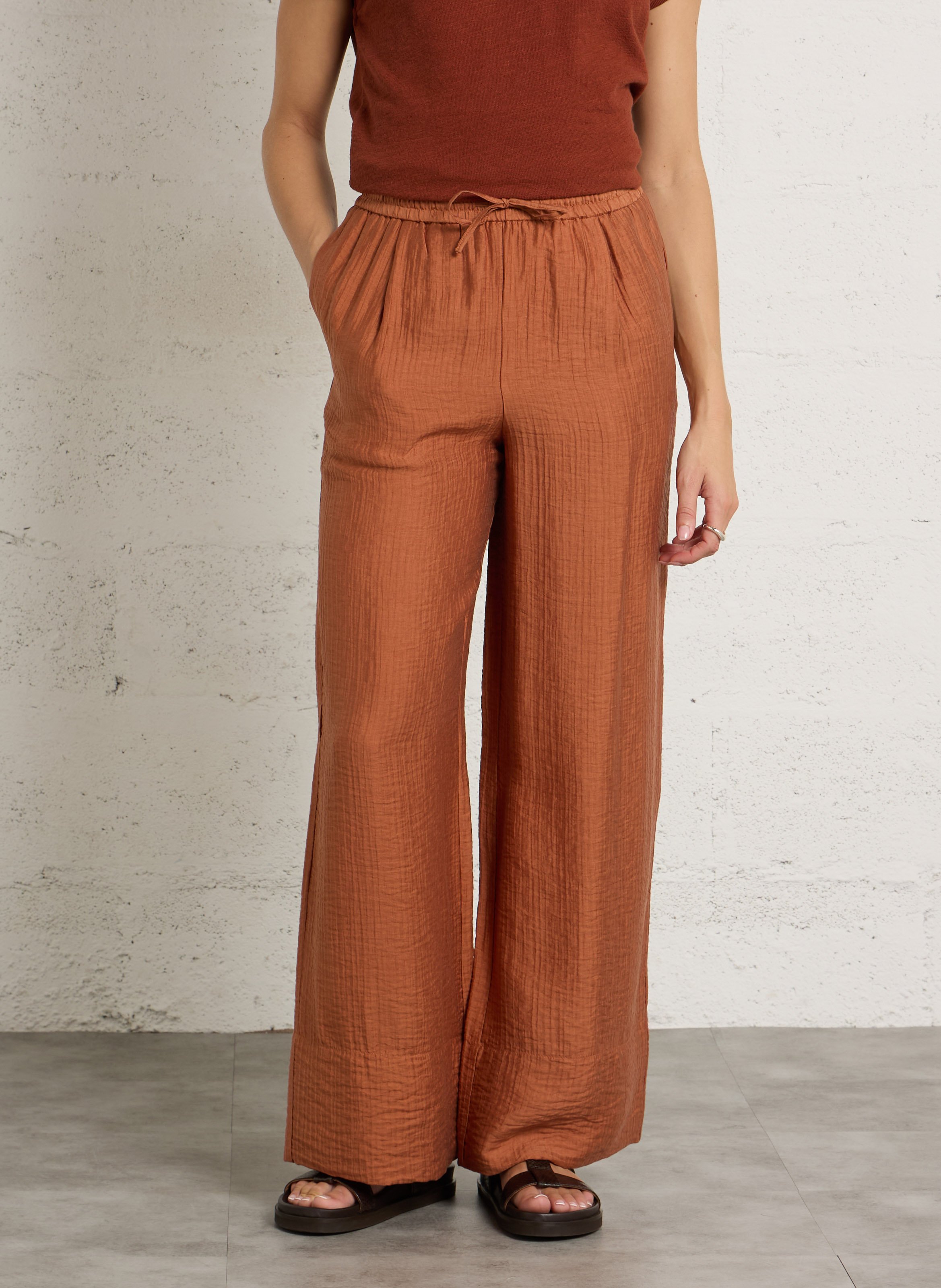 Pantalon large taille haute prince bis MAISON 123 Rouge