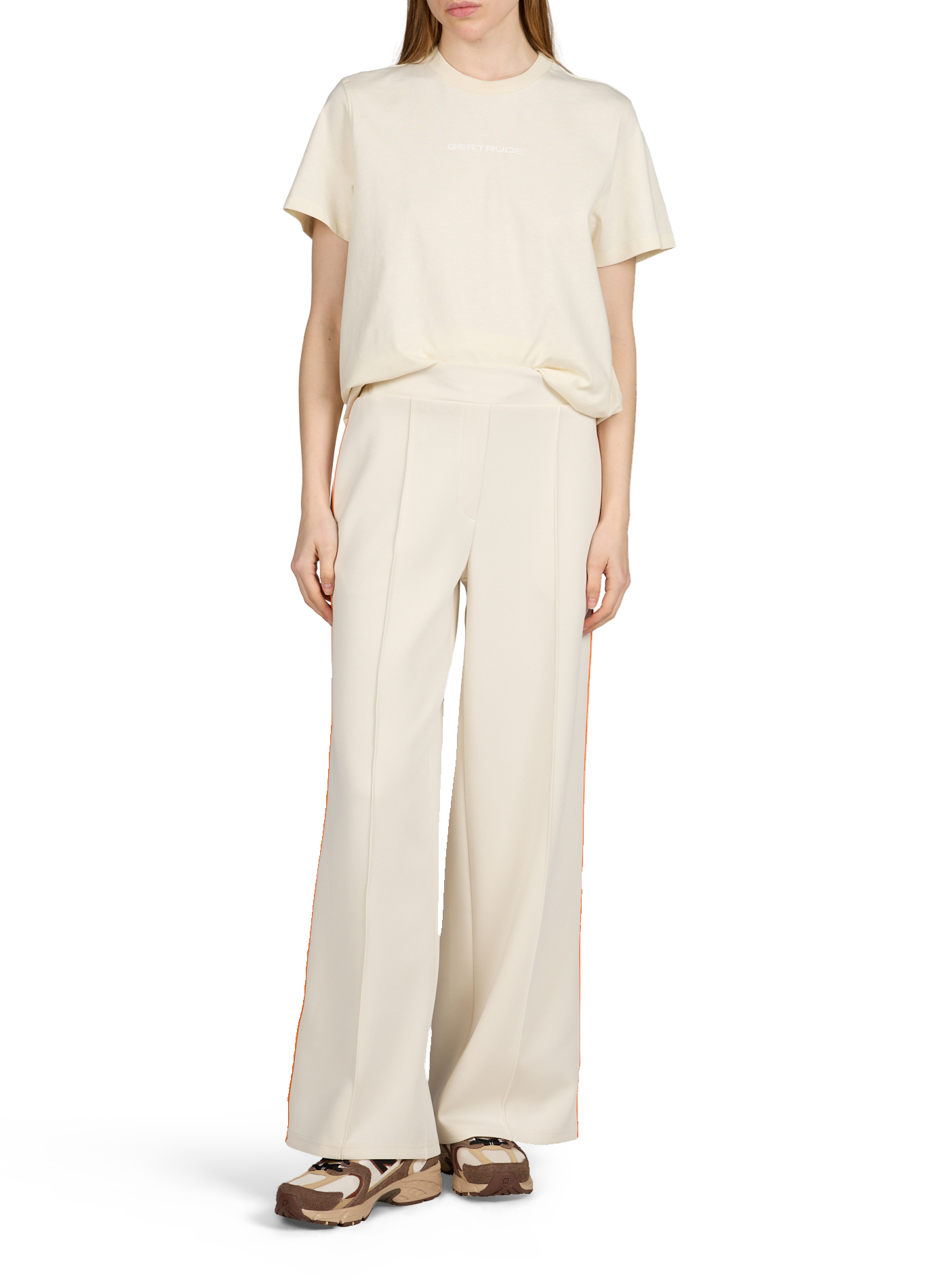 Straight T-shirt with screen-printed logo GERTRUDE ET GASTON Beige