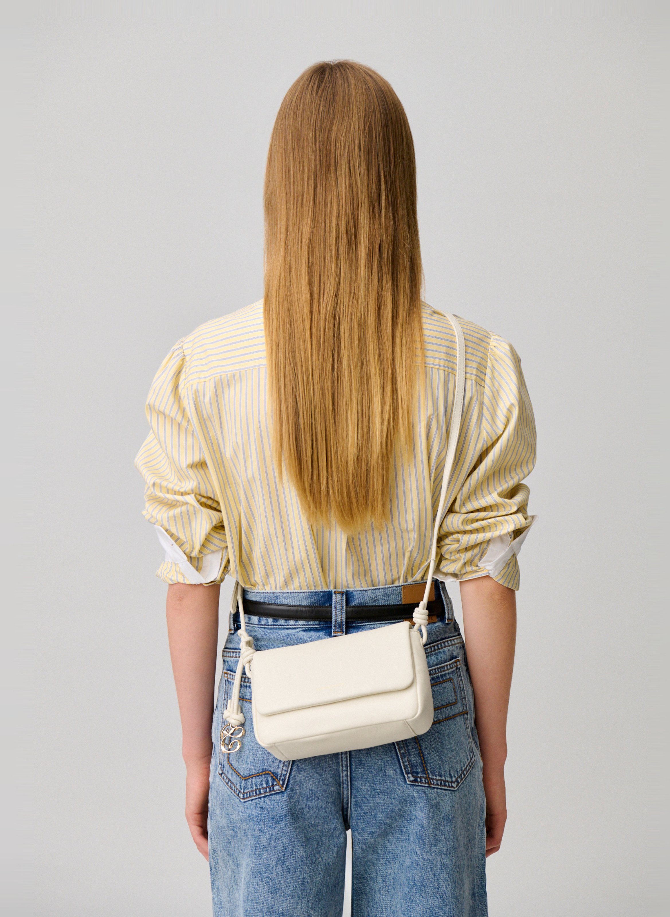 Sac bandoulière en cuir CLAUDIE PIERLOT Beige