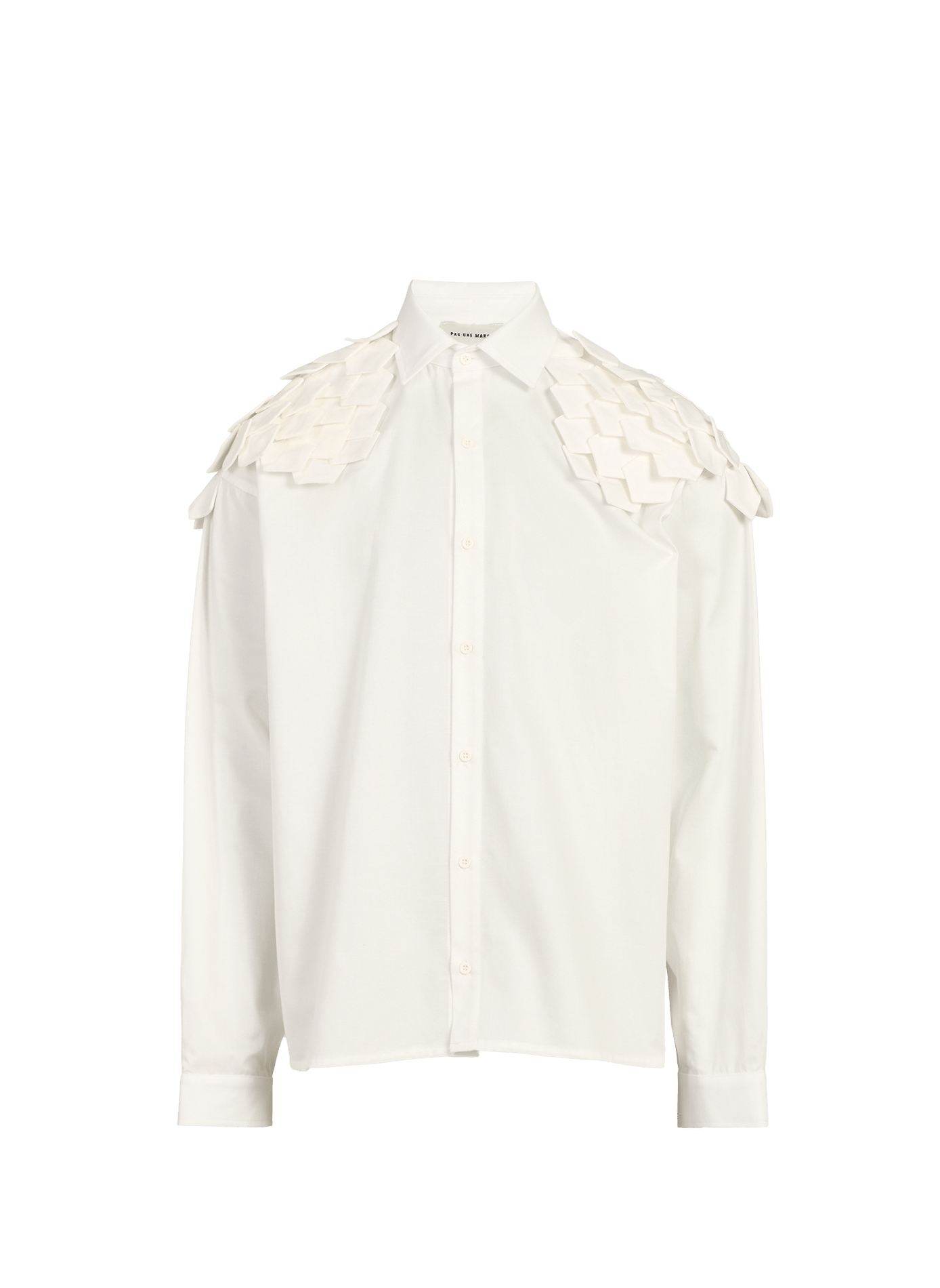 Long-sleeved cotton shirt PAS UNE MARQUE White