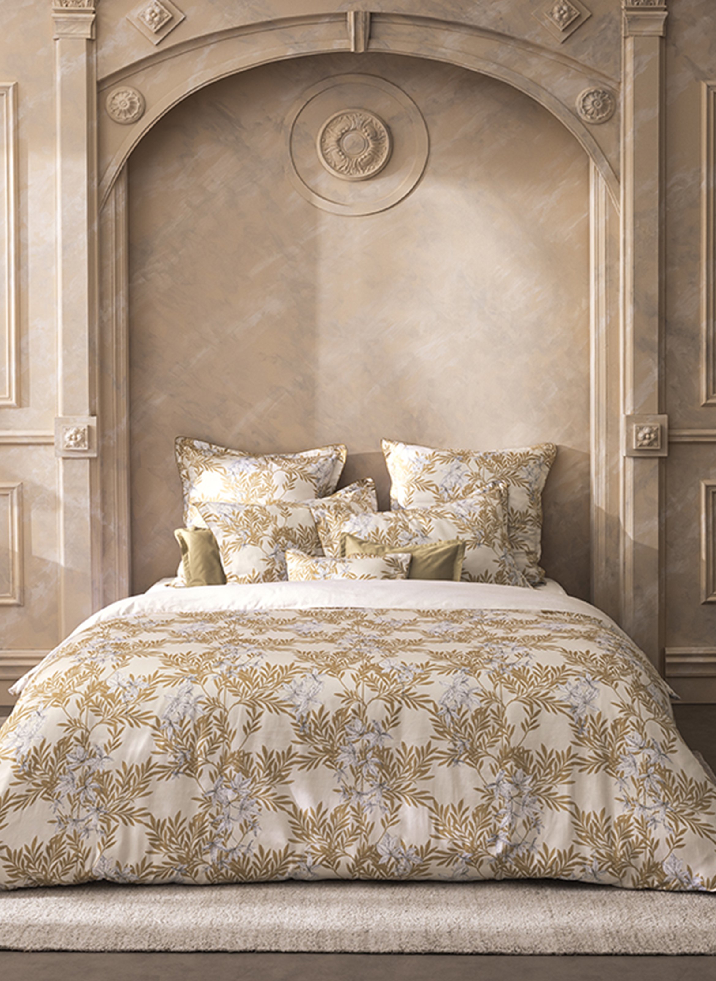 Housse de couette imprimée en satin de coton bio, promenade ALEXANDRE TURPAULT Beige