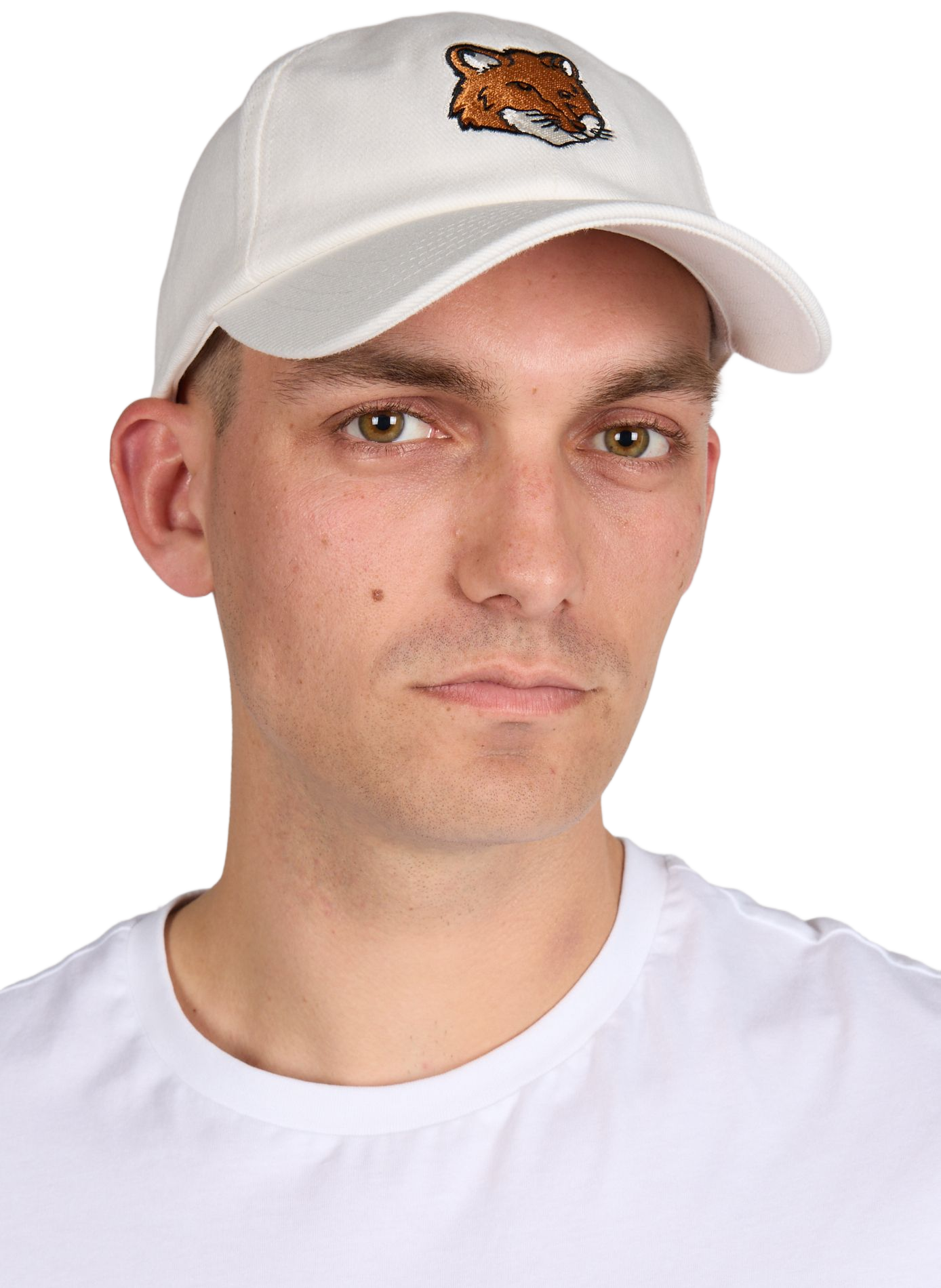 Casquette broderie logo en coton MAISON KITSUNÉ Blanc
