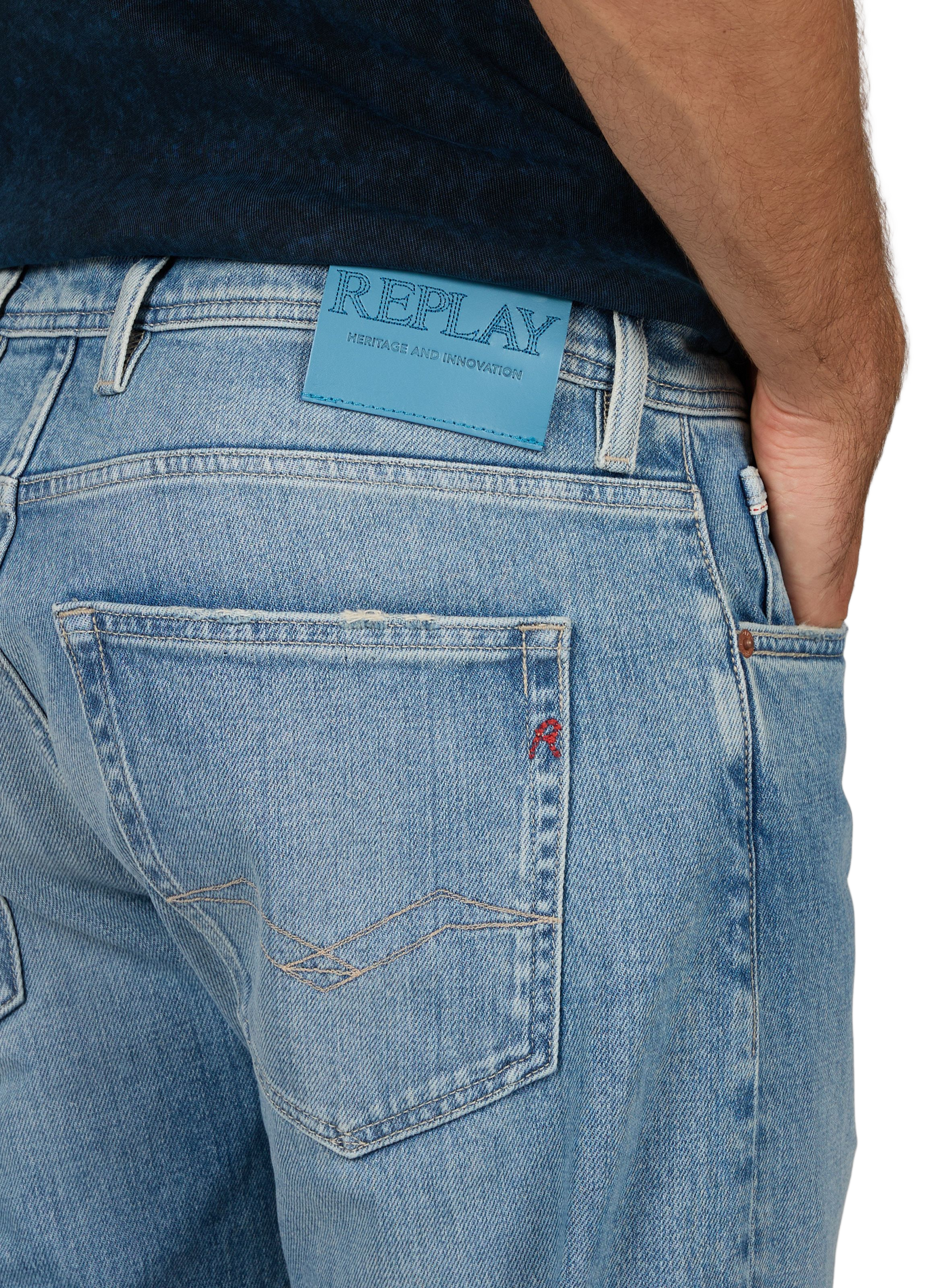 Grover straight fit jeans in blended cotton REPLAY Blue