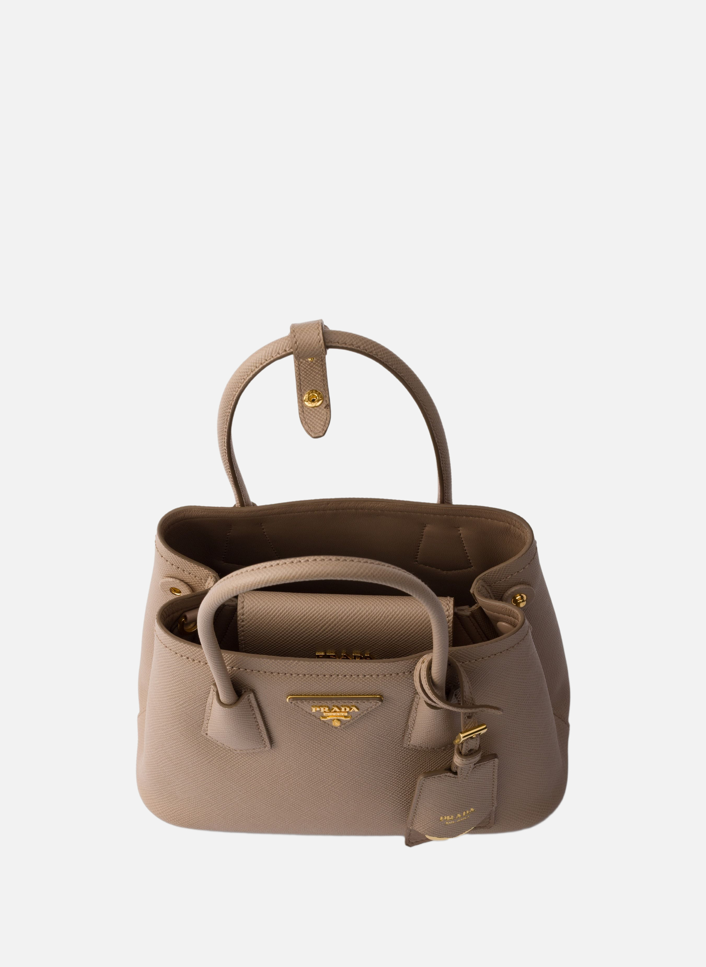 Mini sac prada double en cuir saffiano PRADA Rose