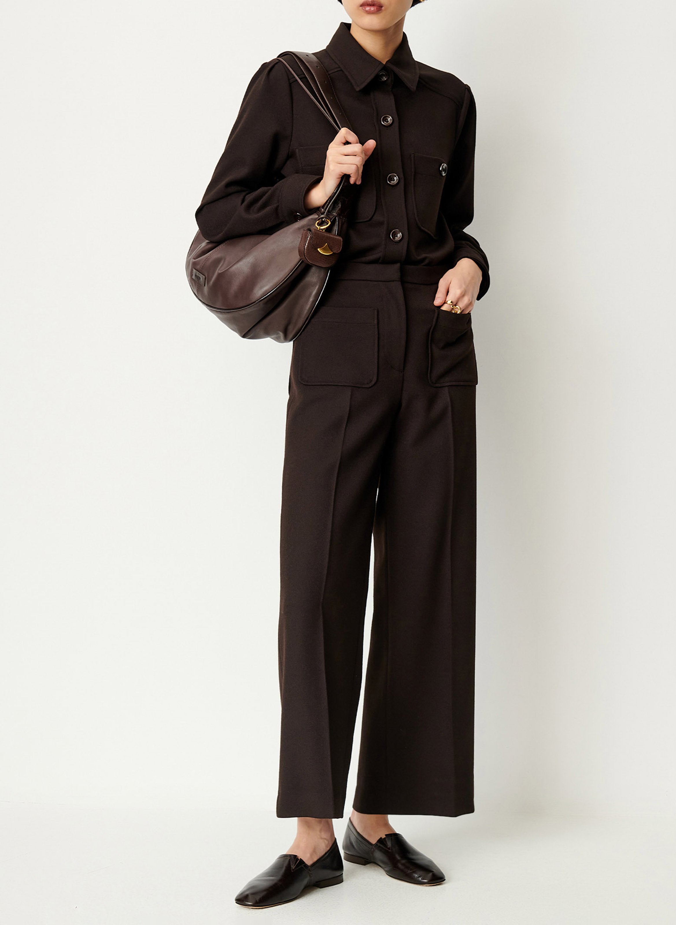 Chemise col classique droite theodore SESSUN Marron