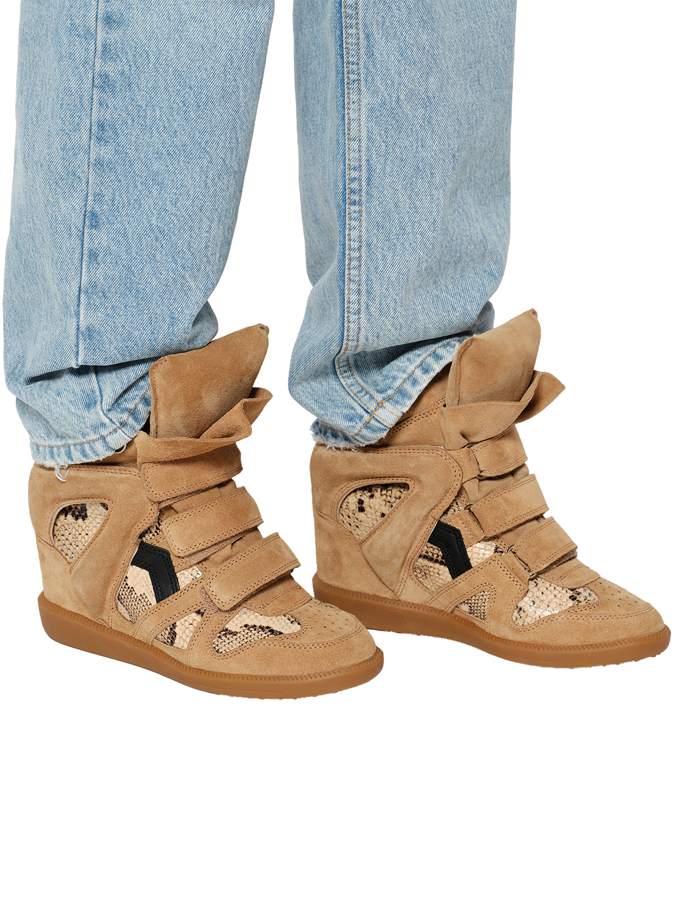 Keil-Sneaker Bekett aus Veloursleder ISABEL MARANT Beige