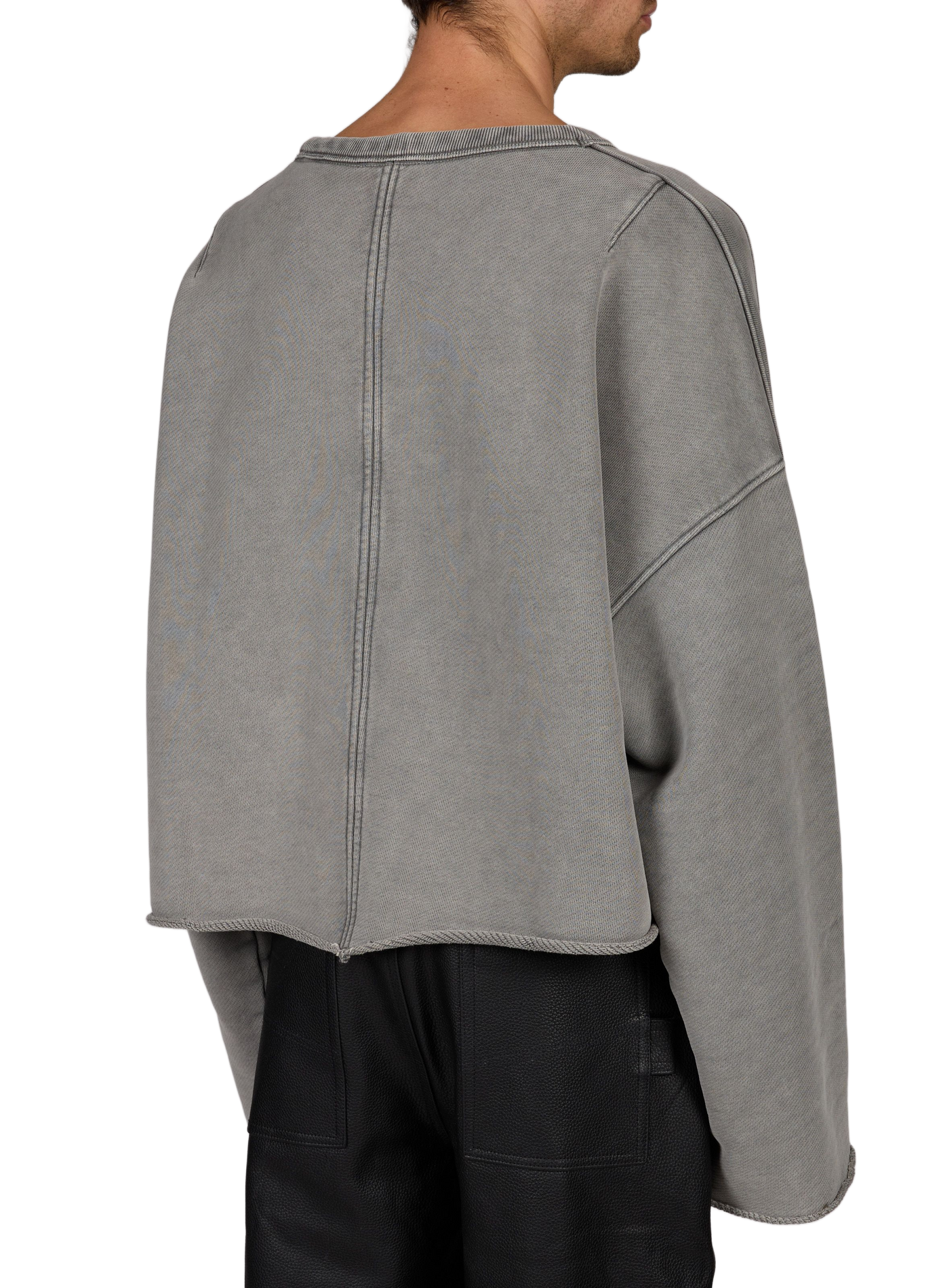 Weiter einfarbiges Sweatshirt mit Rundhalsausschnitt aus Baumwolle LOUIS GABRIEL NOUCHI Grau
