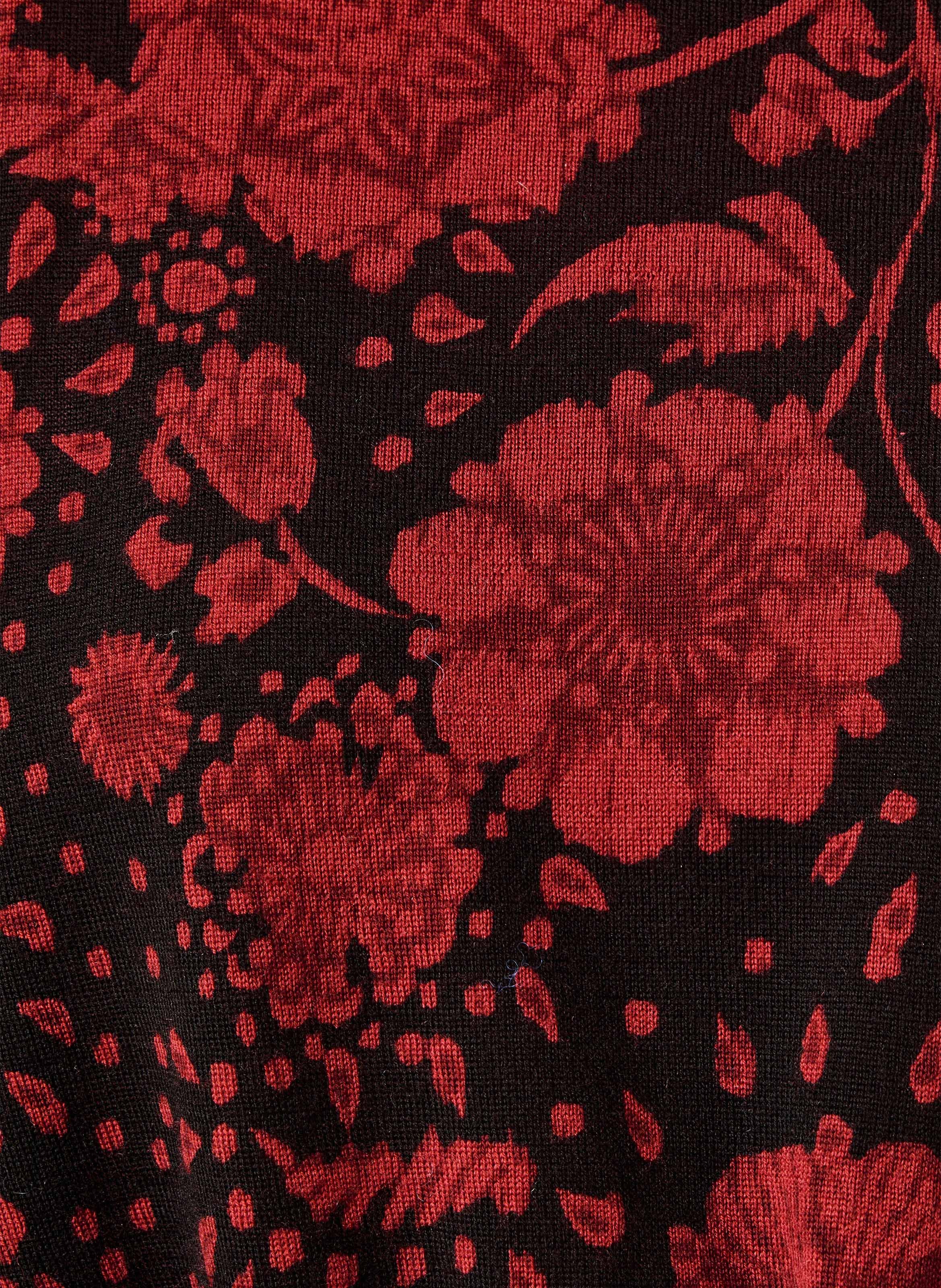 Korte wollen trui met bloemenprint LA FEE MARABOUTEE Rood
