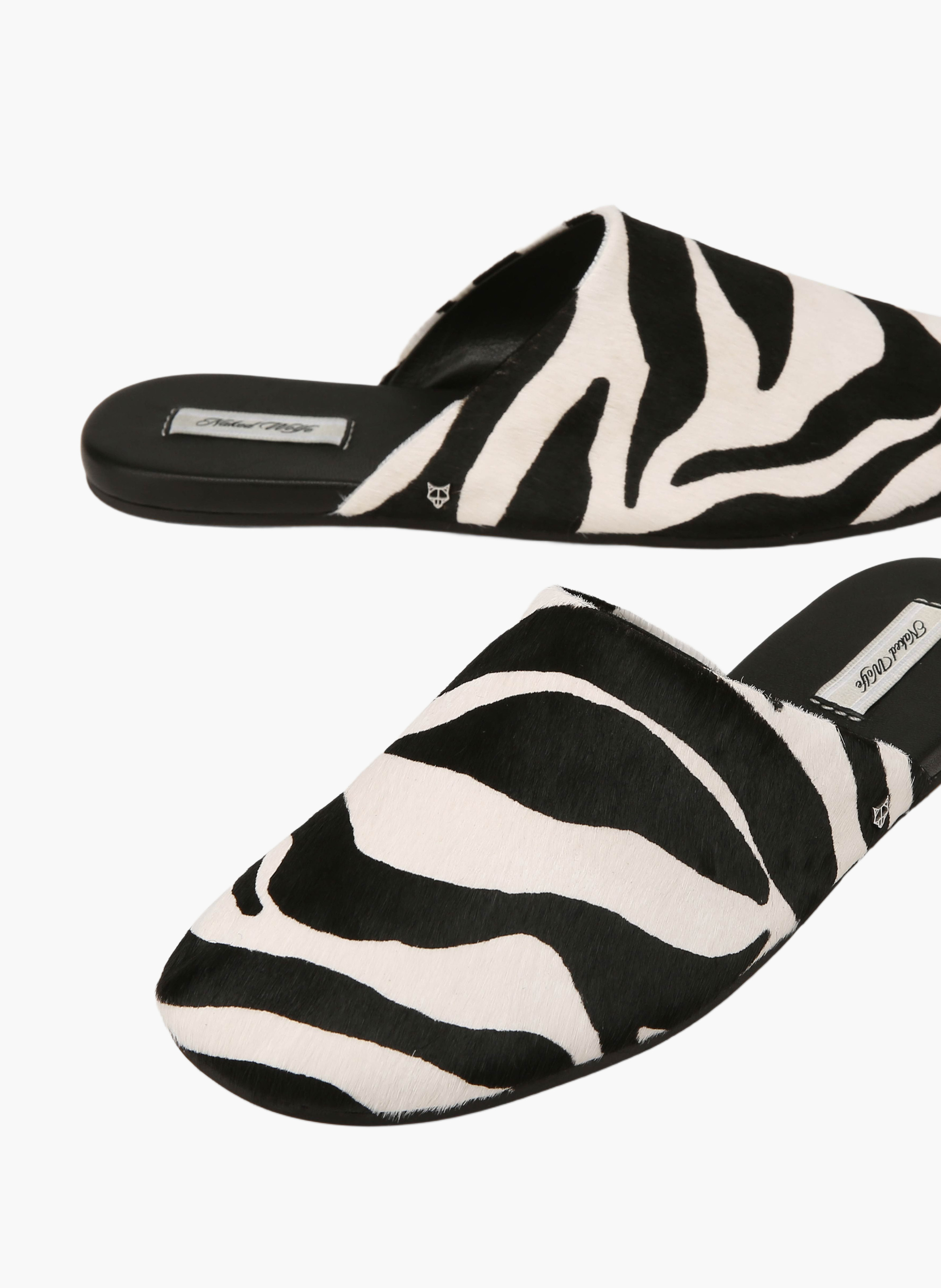 Mules bessette en cuir poulain NAKED WOLFE Rayé