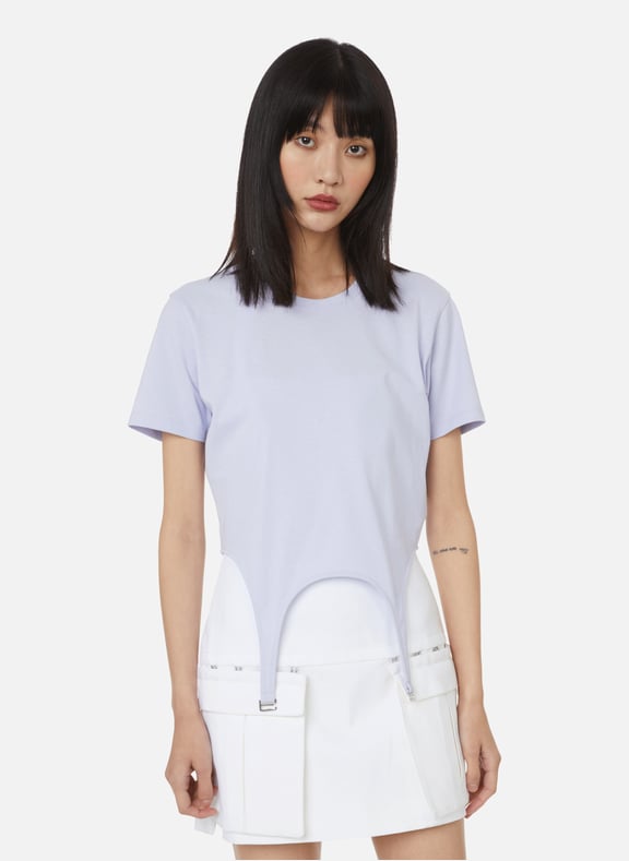 T-shirt à détail de sangles Violet by DION LEE DION LEE T-shirt à détail de sangles Violet