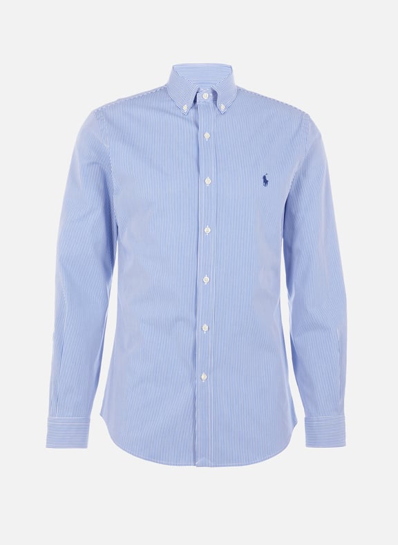 Slim-fit striped stretch cotton shirt Blue by POLO RALPH LAUREN POLO RALPH LAUREN Slim-fit striped stretch cotton shirt Blue
