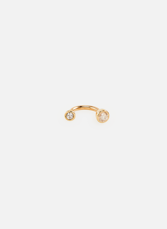 Diamond Hook piercing in gold PAMELA LOVE