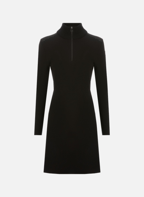 Tailliertes Kleid mit Reißverschlusskragen BlackMONCLER 