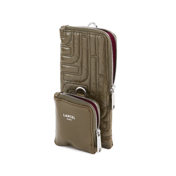 Pochette pour téléphone et écouteurs en cuir