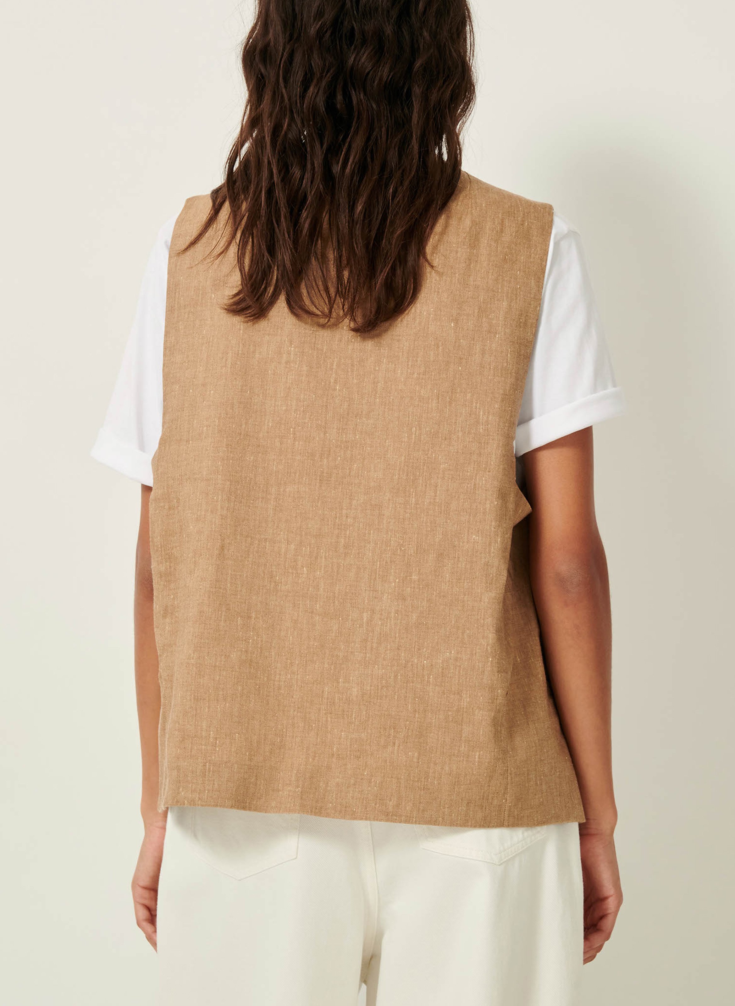 Veste tailleur droite en lin mélangé marcello SESSUN Beige