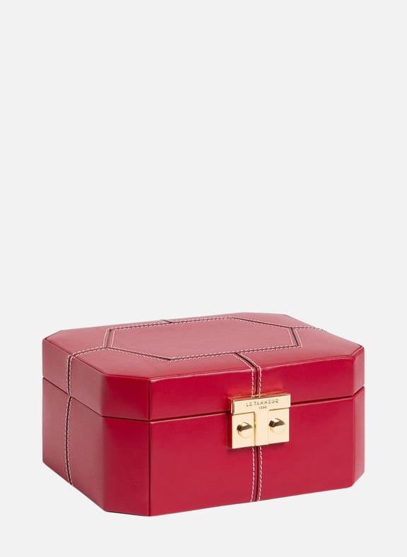 Petite boite à bijoux fermoir t en cuir Rouge by LE TANNEUR LE TANNEUR Petite boite à bijoux fermoir t en cuir Rouge
