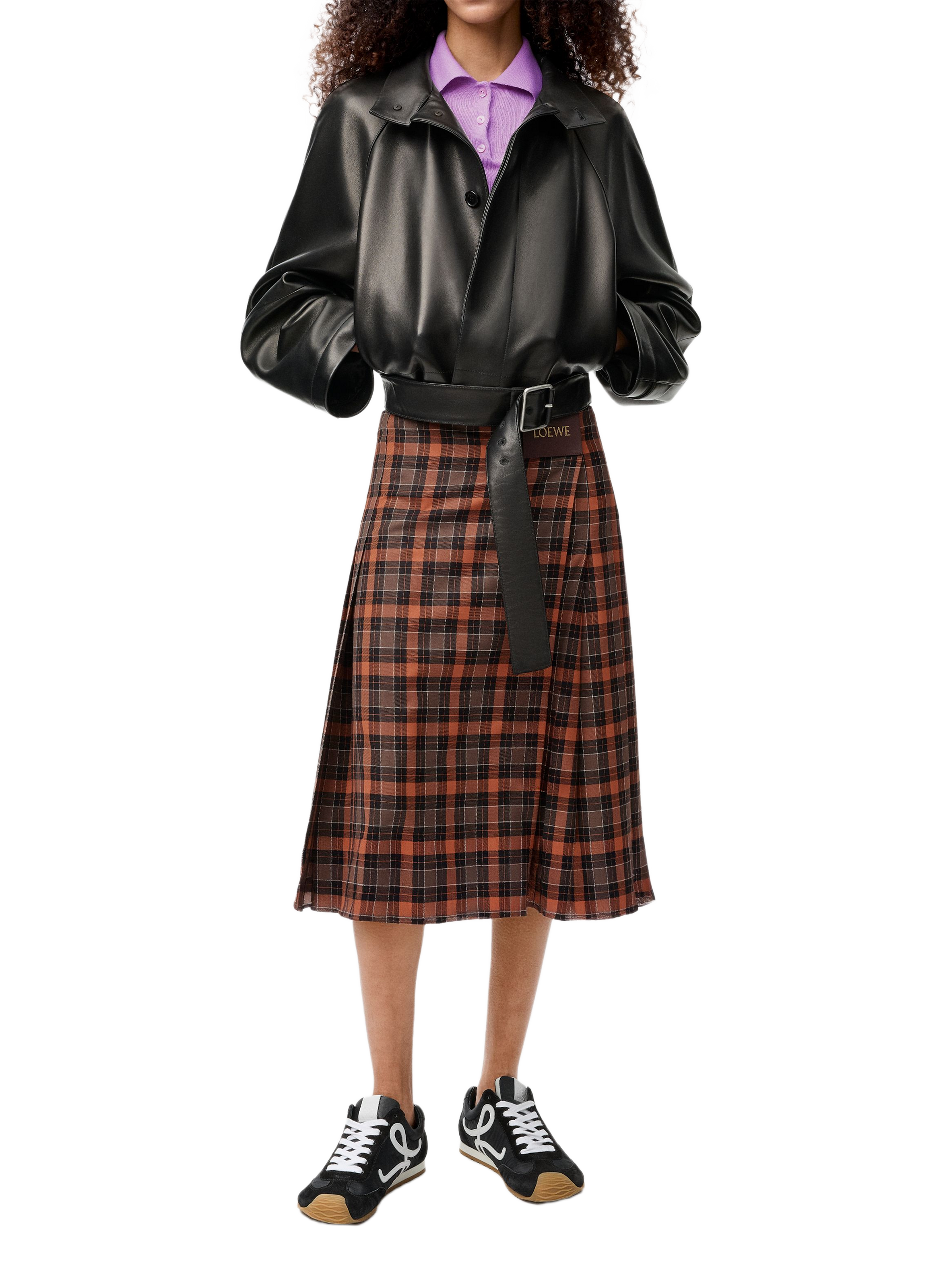 Pleated skirt in a wool blend LOEWE Orange