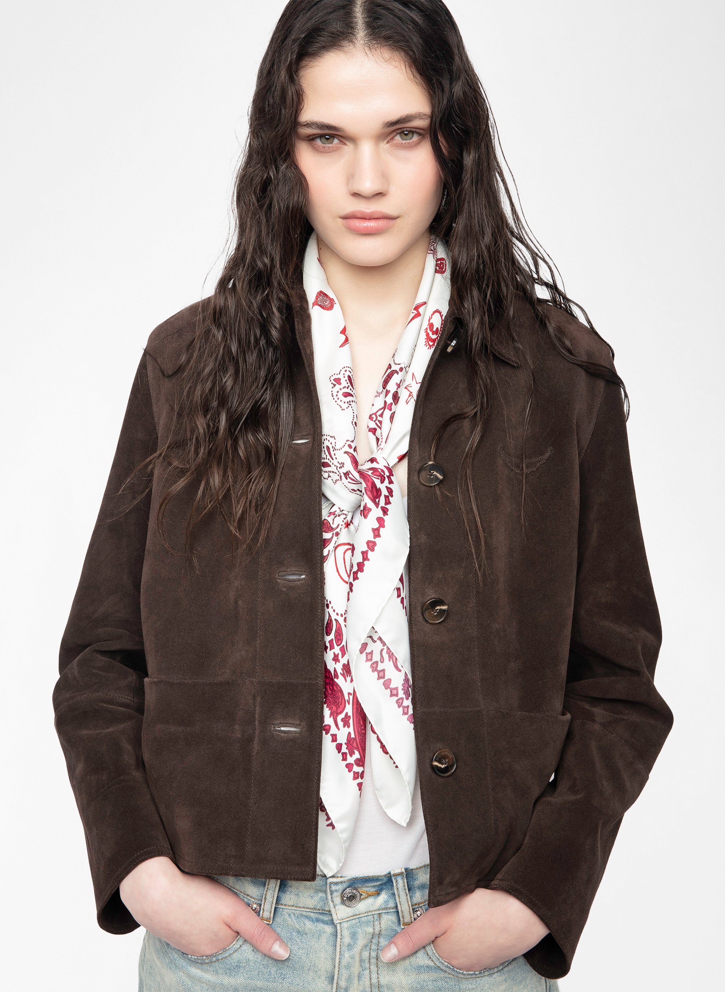 ZADIG&VOLTAIRE Foulard imprimé debbie 85 Rouge