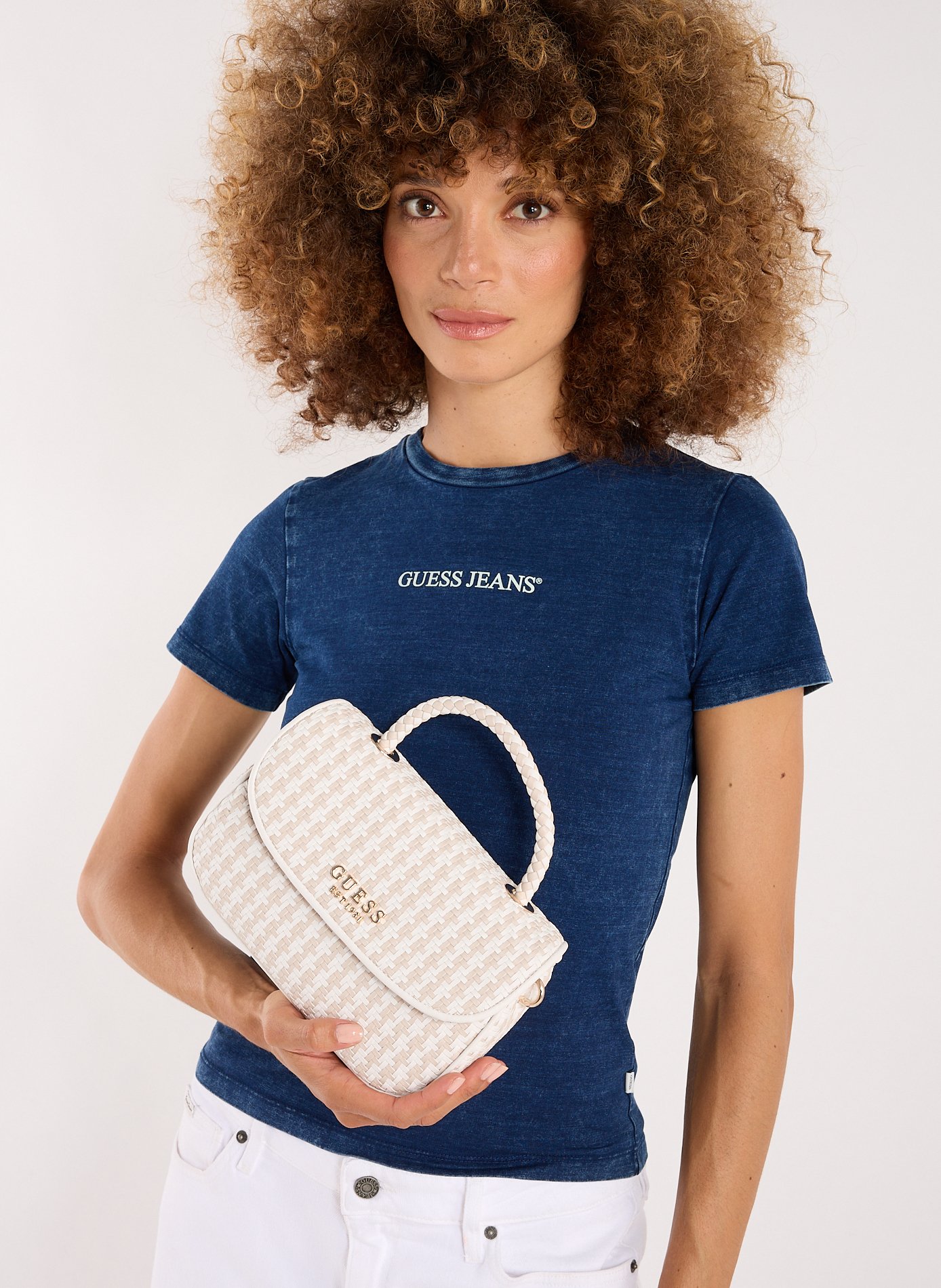 Braided Mirema handbag GUESS Beige