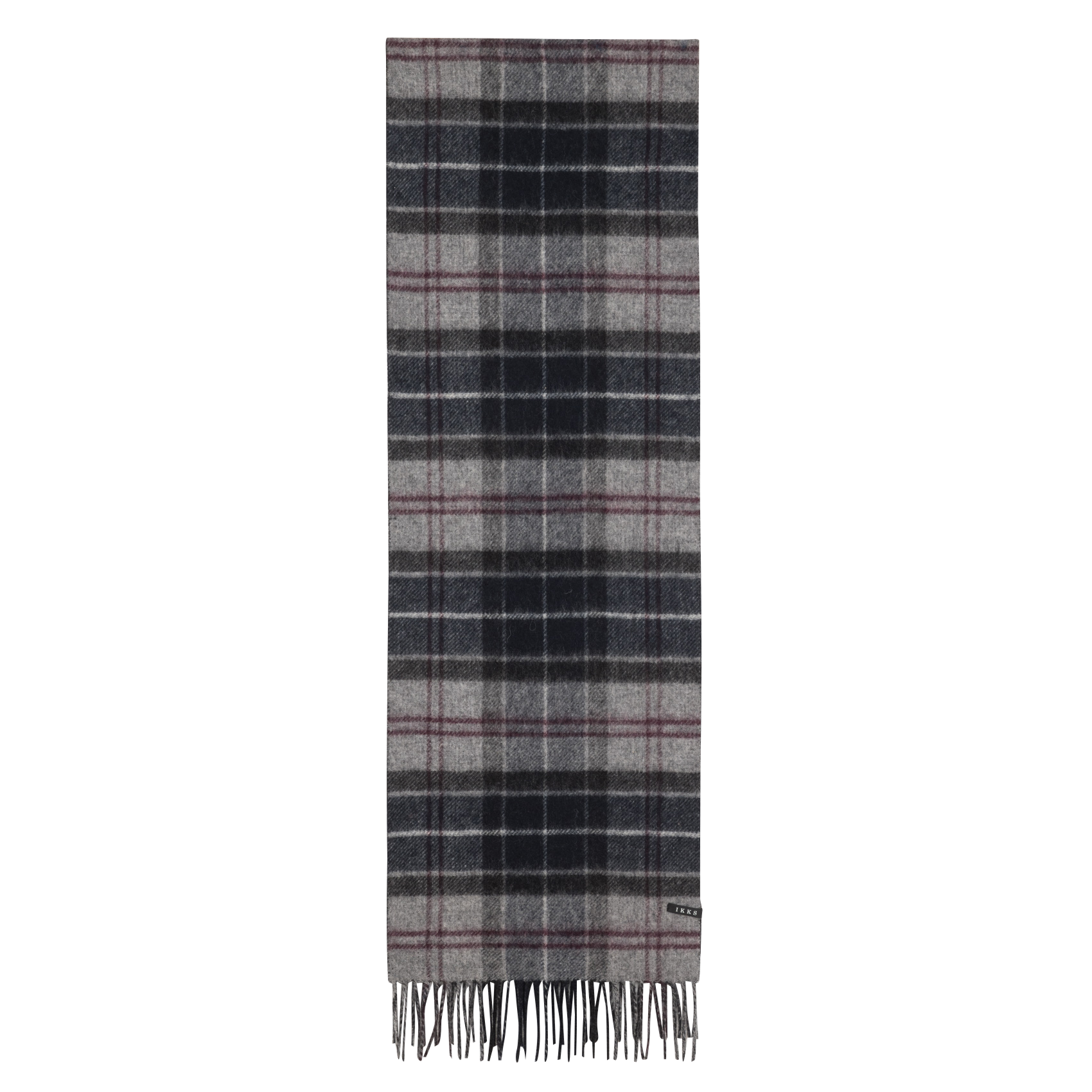 Echarpe à carreaux en laine mélangée IKKS Gris
