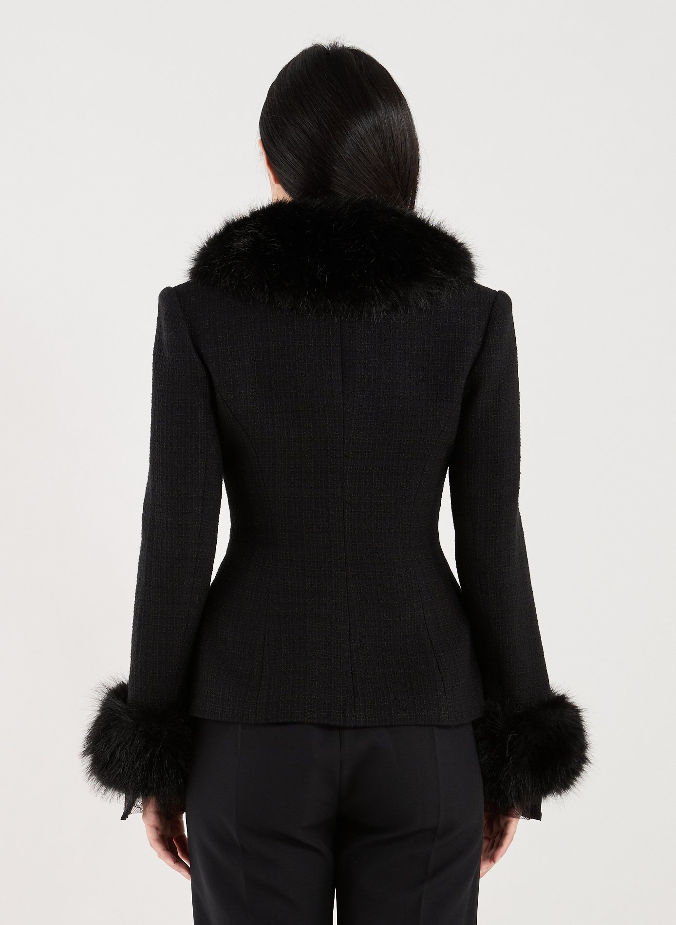 Fur jacket SELF PORTRAIT Black