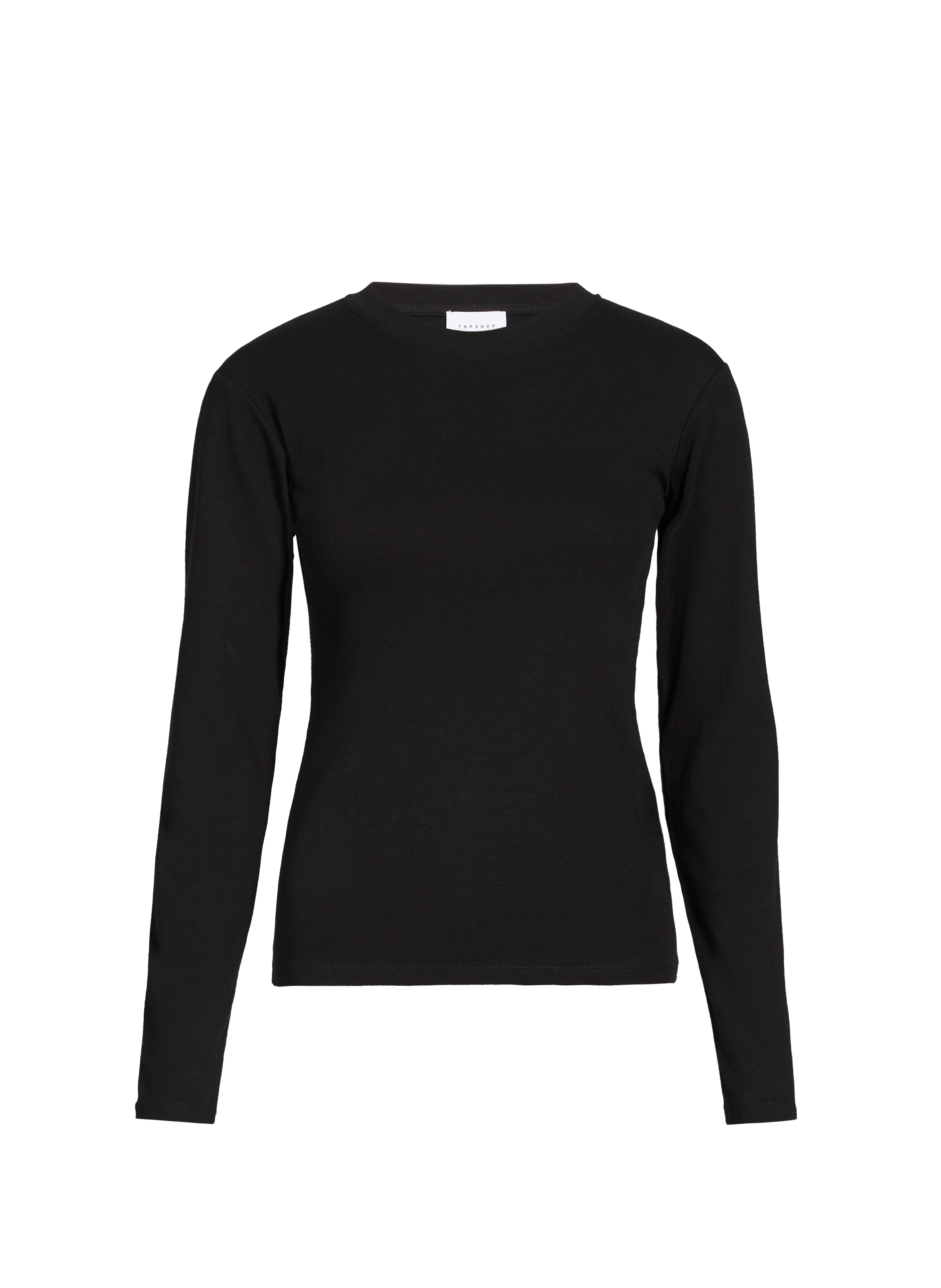 T-shirt à manches longues en coton TOPSHOP Noir