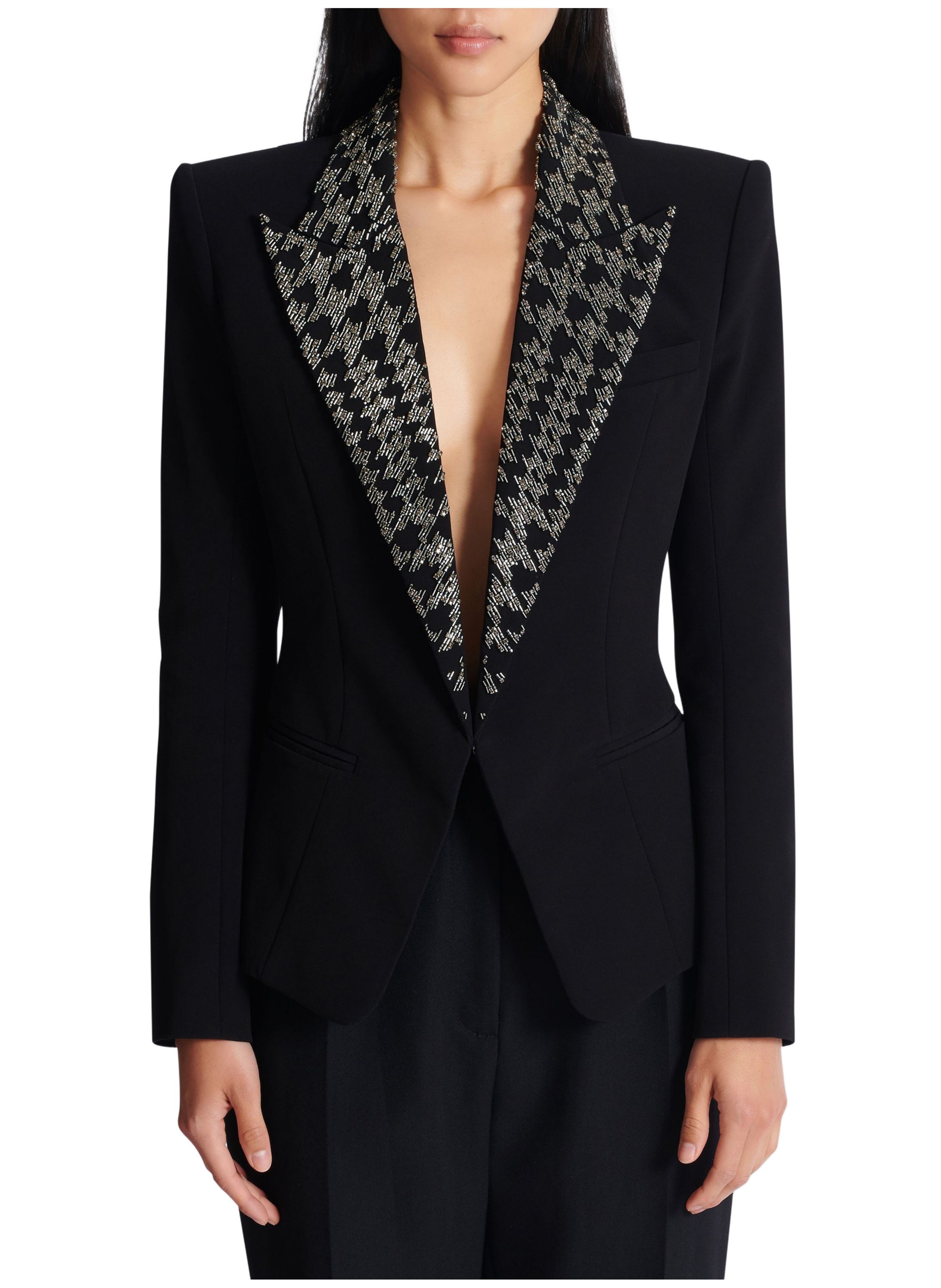 Veste 6 boutons brodée BALMAIN Noir