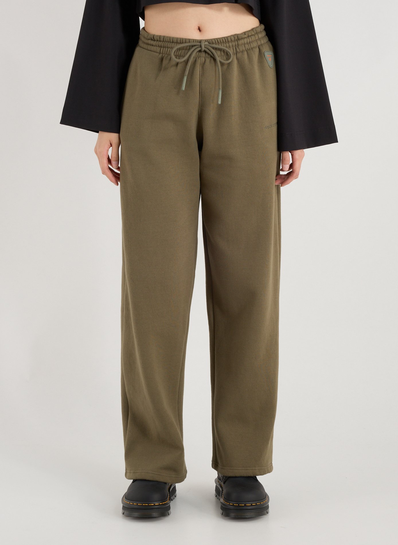 GERTRUDE ET GASTON Straight sweatpants in blended cotton Khaki