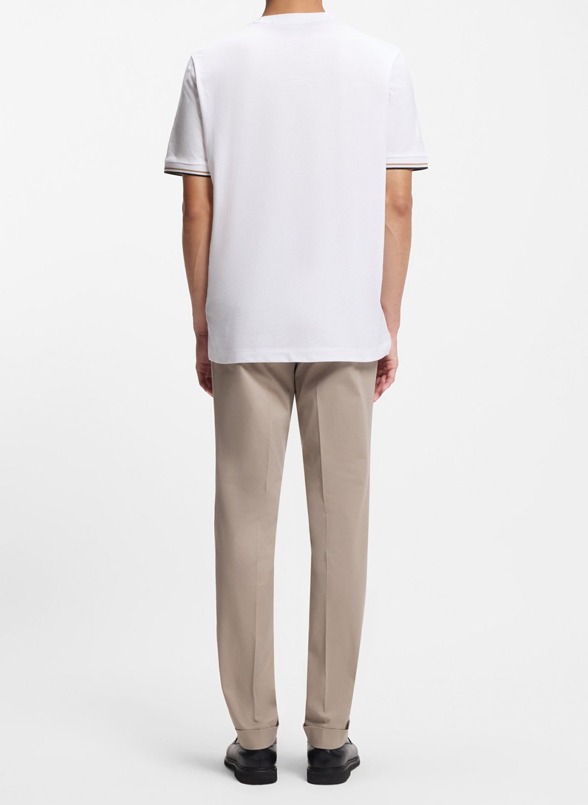 Tee-shirt col rond en coton BOSS Blanc