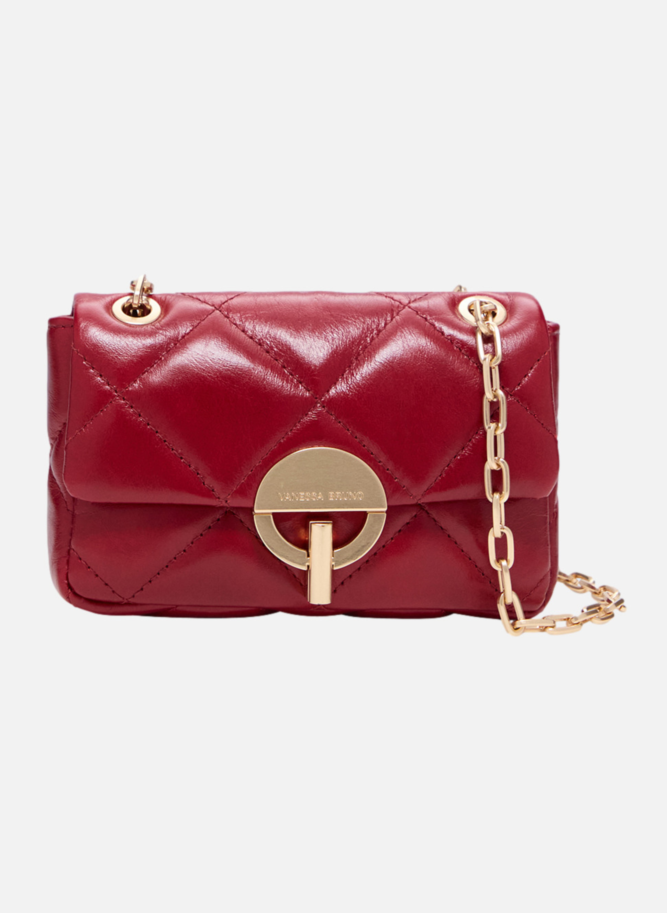 Petit sac moon en cuir  Rubis
