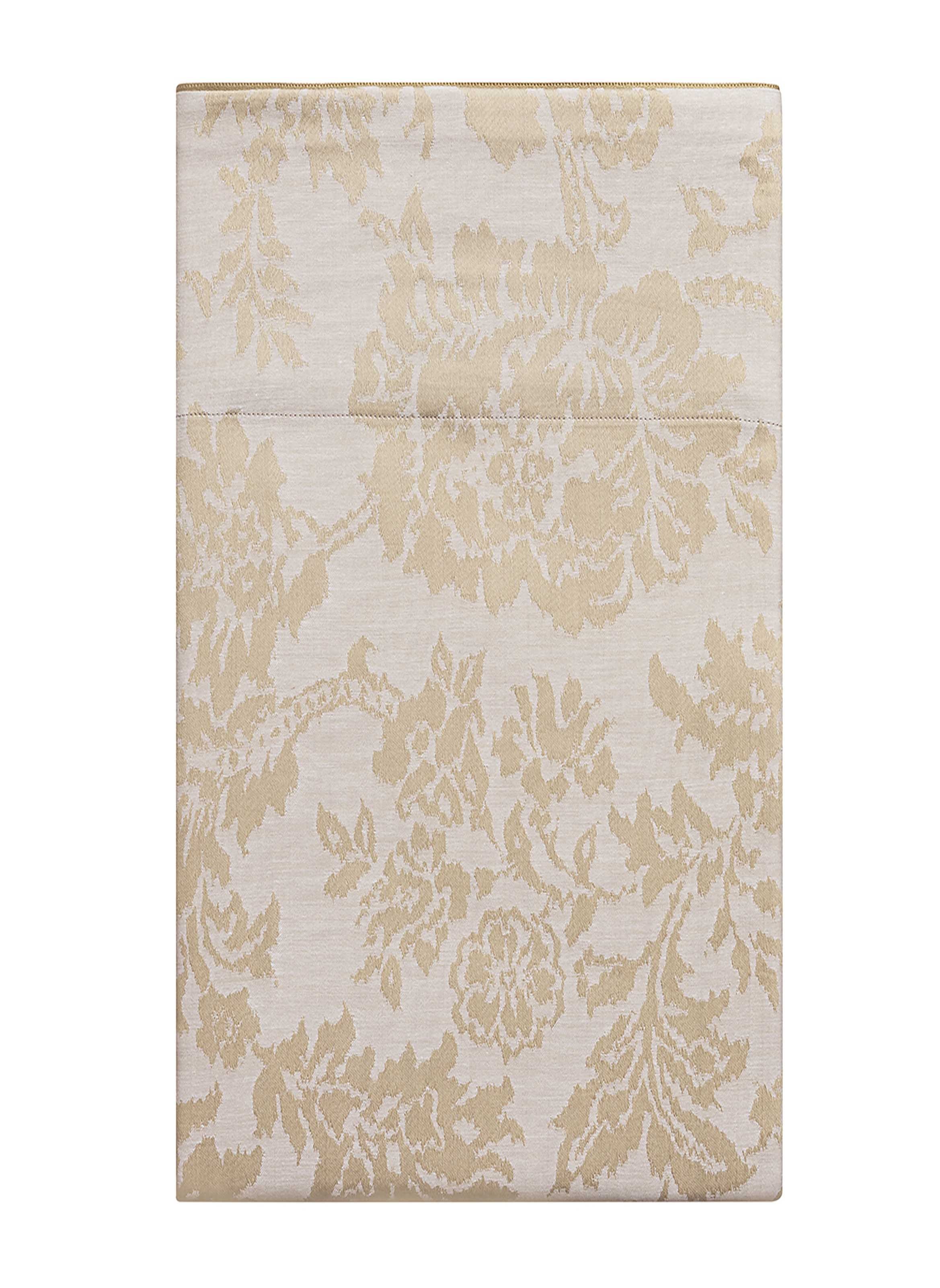 Drap plat imprimé en jacquard de coton, mémoire ALEXANDRE TURPAULT Beige