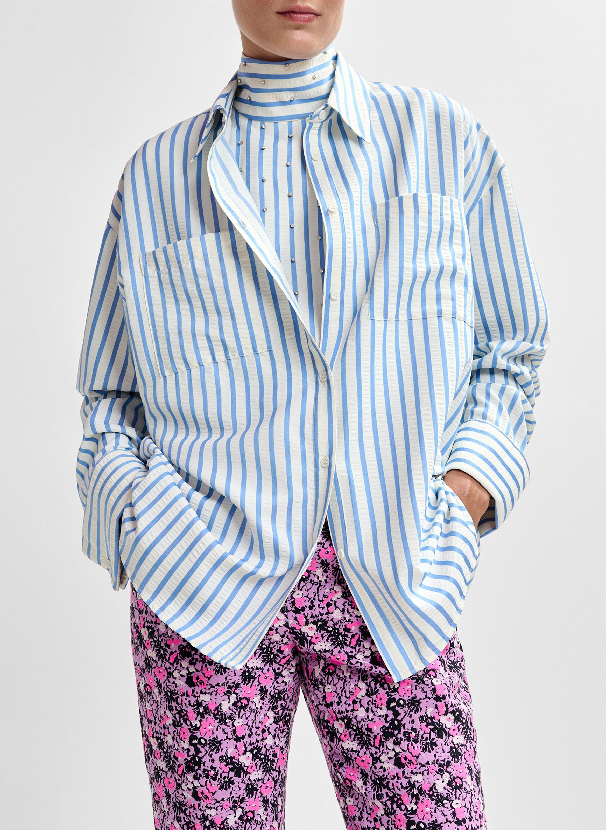 Chemise oversize à rayures Janna ESSENTIEL ANTWERP Blanc