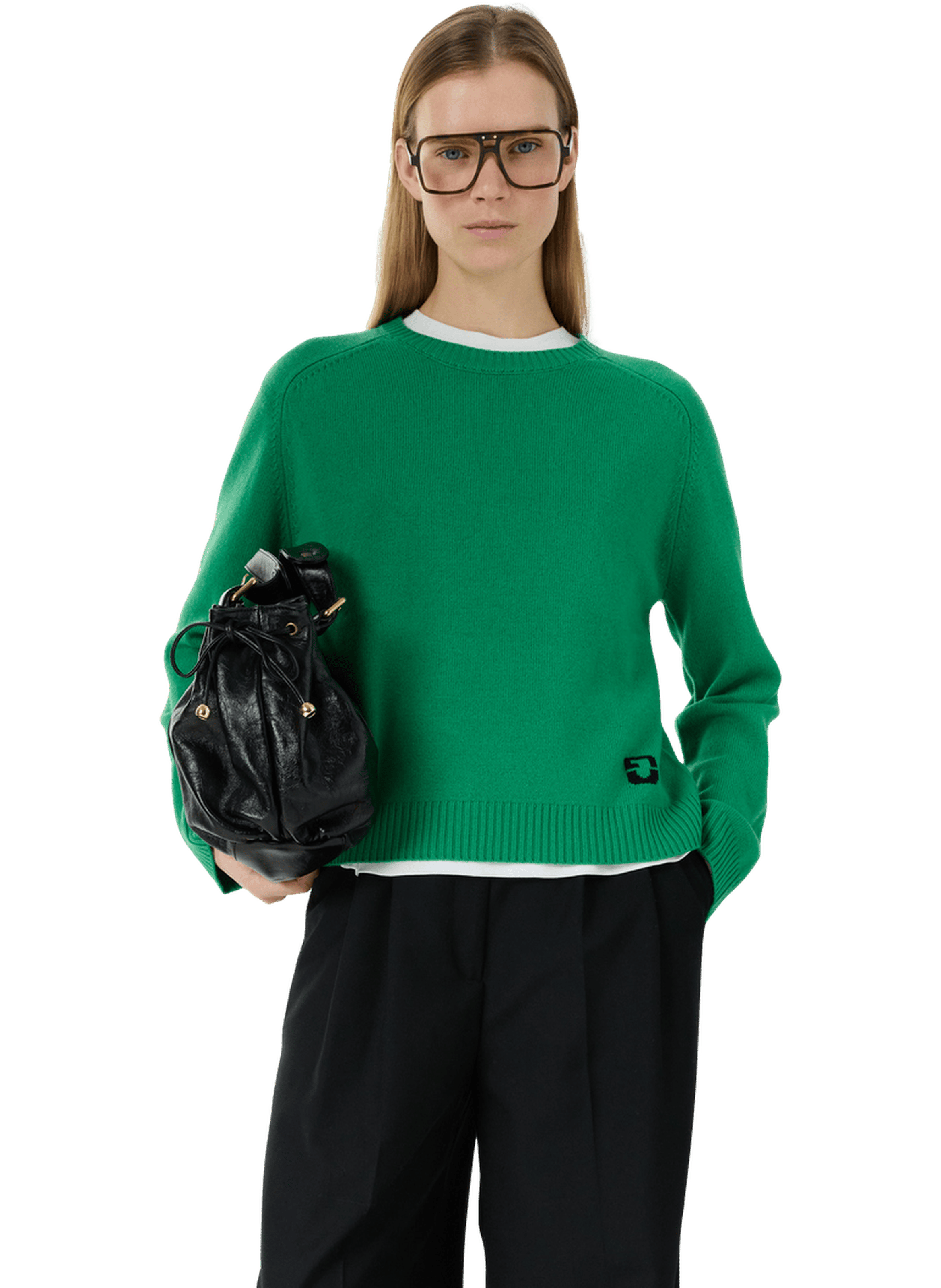 Pull à col rond en laine GERARD DAREL Vert