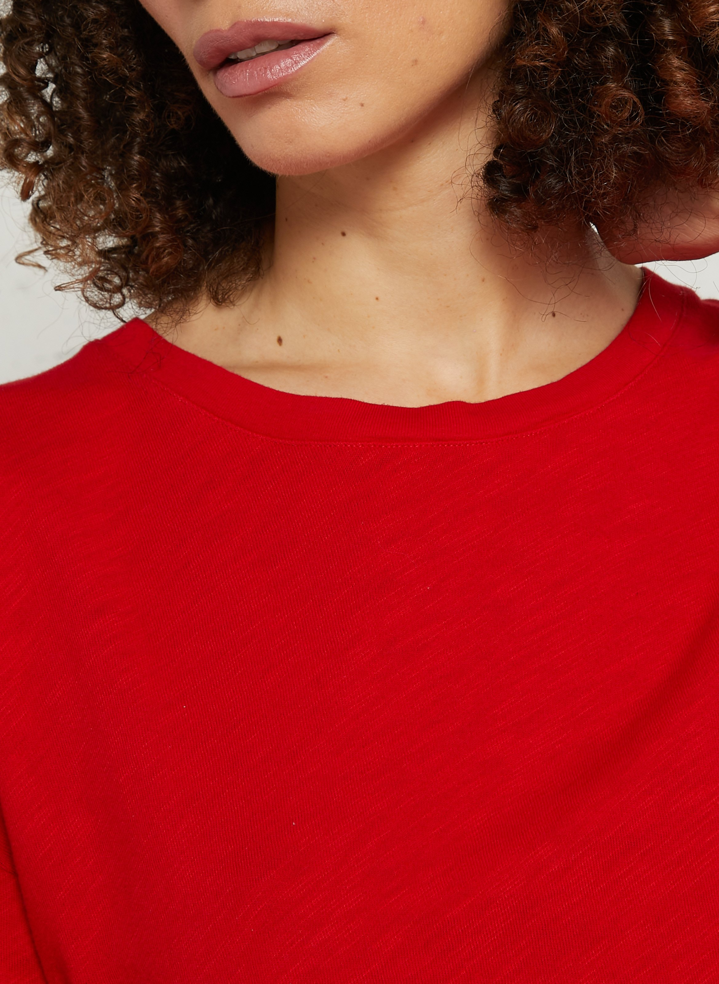 Tee-shirt droit col rond en coton sonoma AMERICAN VINTAGE Rouge