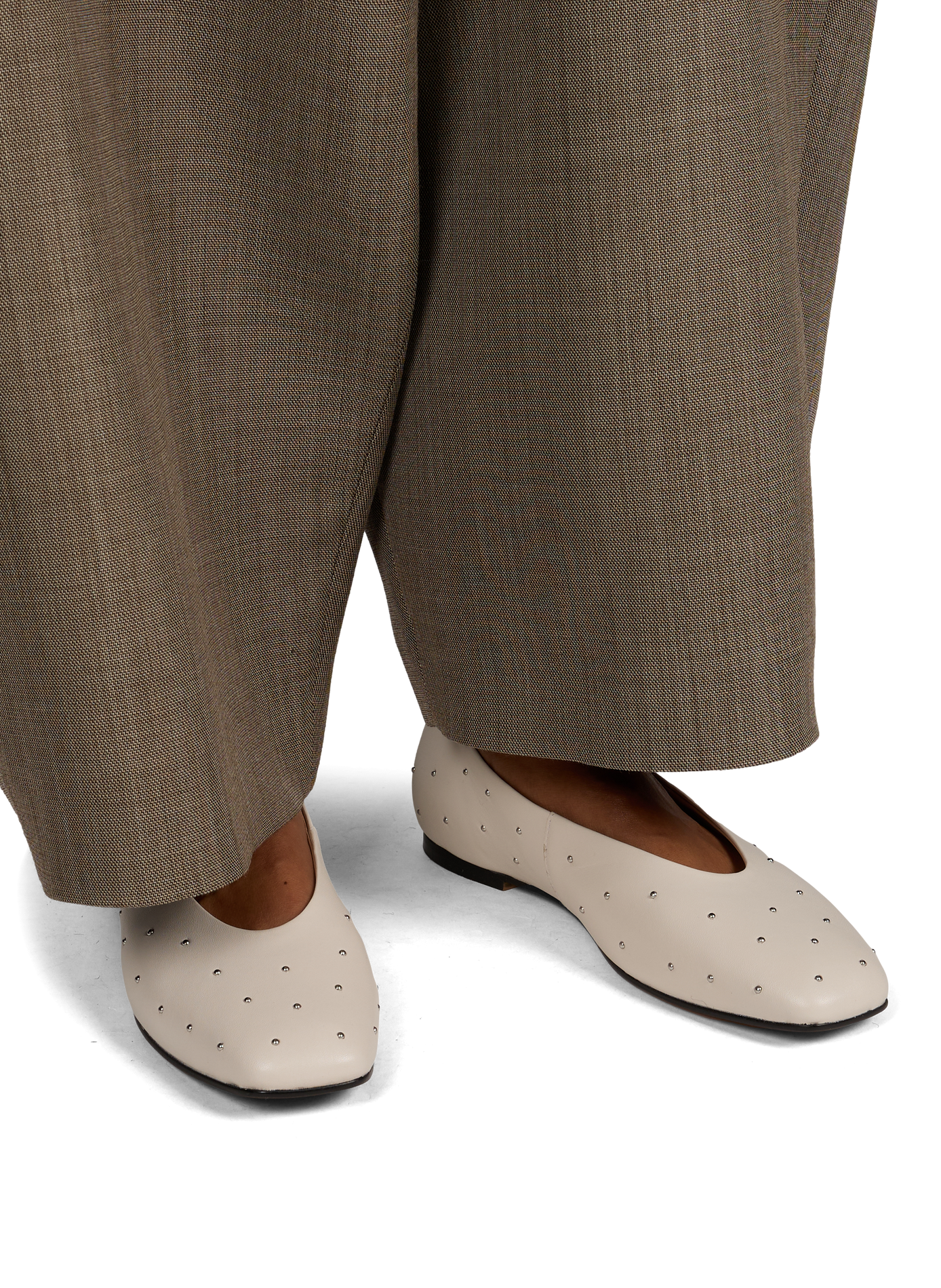 Ballerines en cuir mélangé GEOX Beige