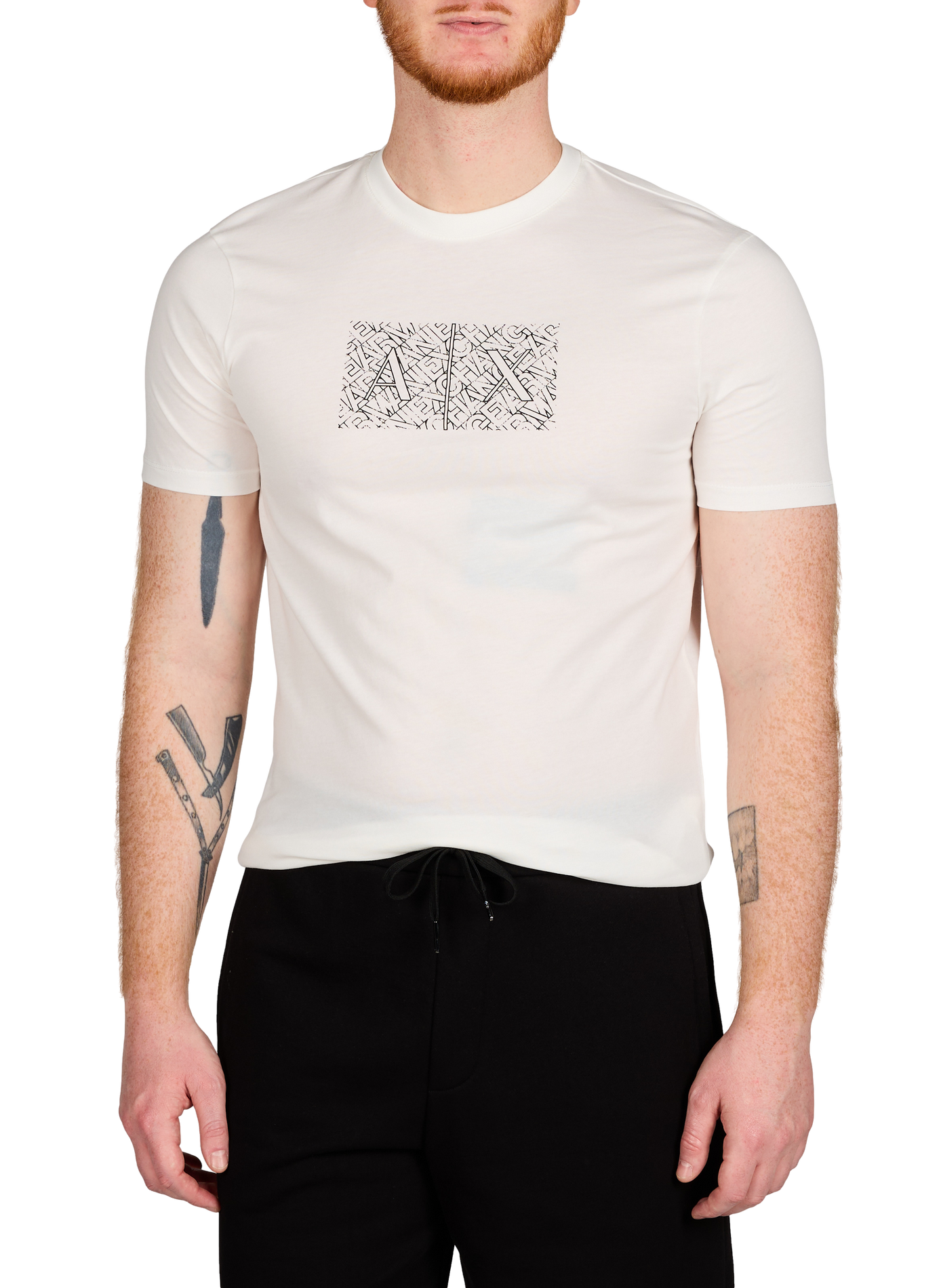 Biker-style cotton t-shirt ARMANI EXCHANGE White